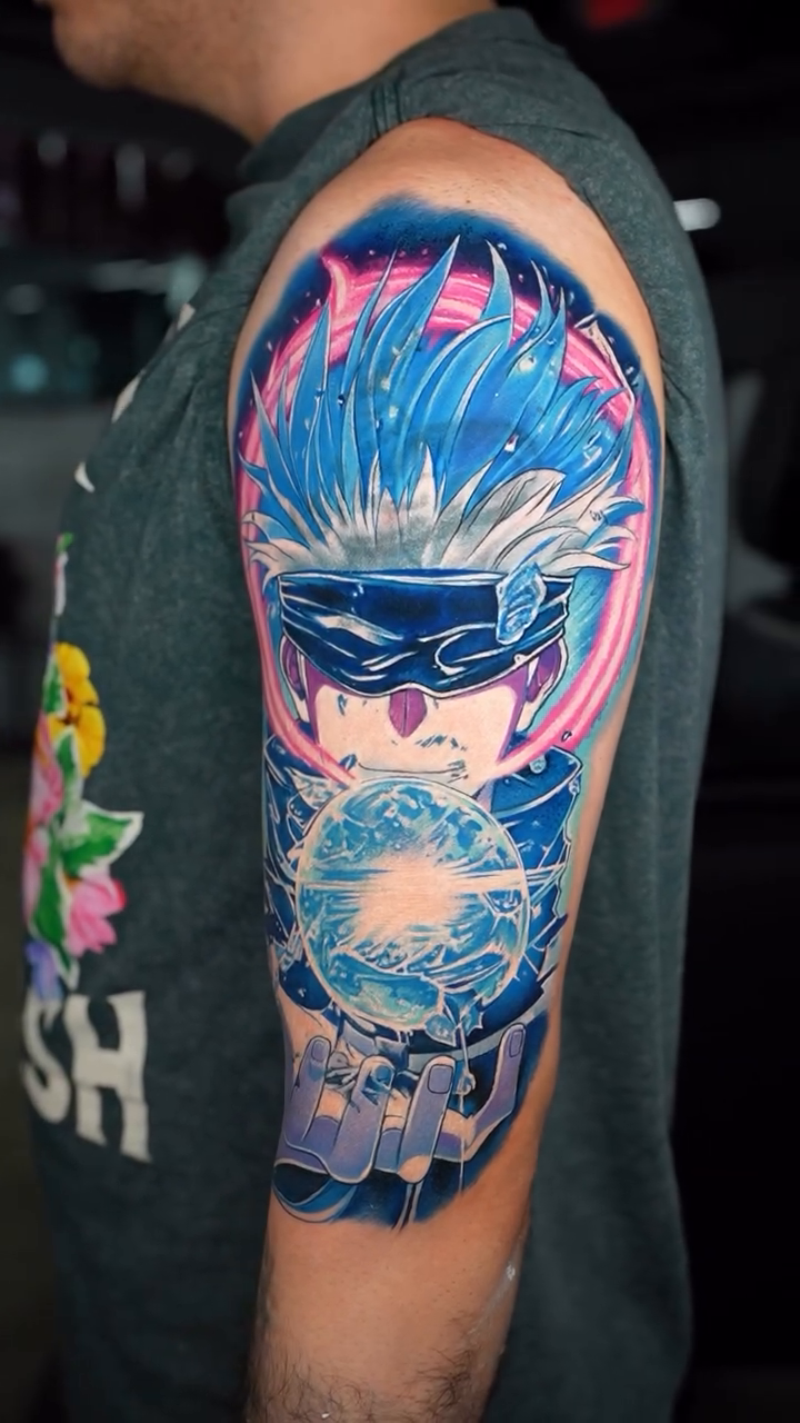 Gojo Satoru holding a cursed orb anime tattoo by Ink Warden  Tattoo