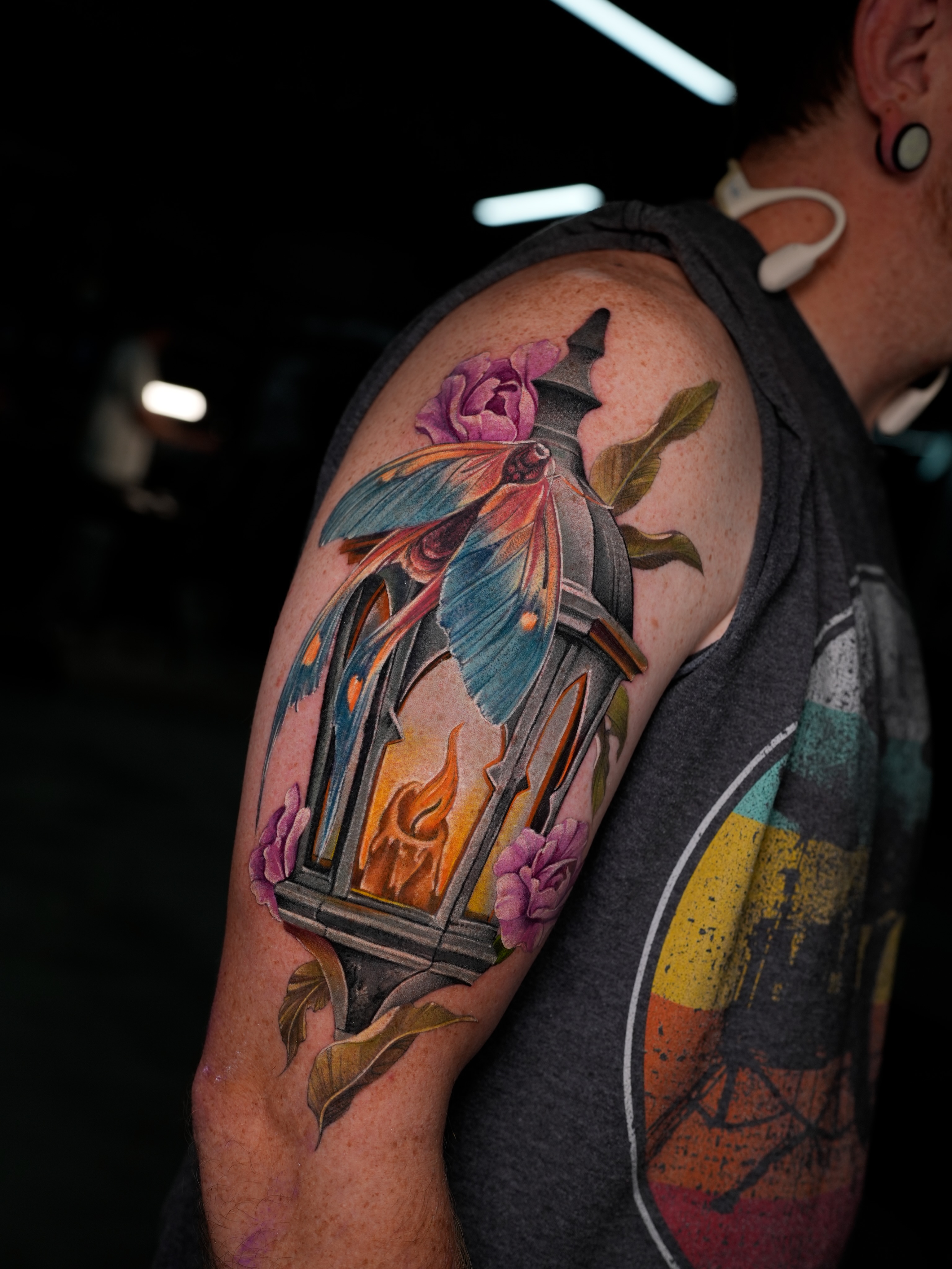 Lantern moth realism tattoo on the shoulder by Ink Warden  Tattoo