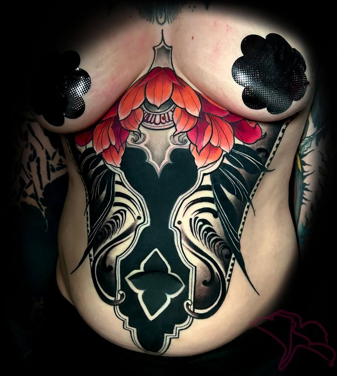 Tattoo by @alinepetunia — blackwork, ornamental