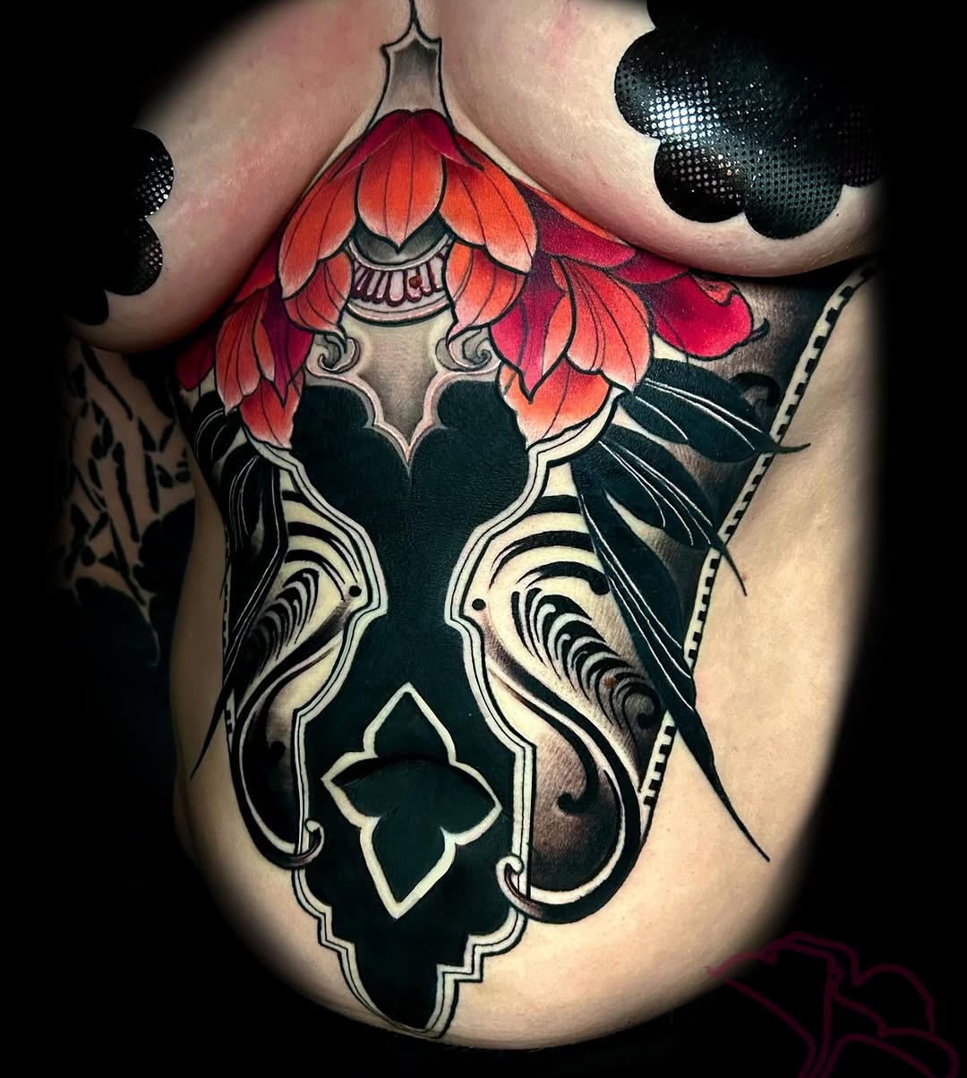 Tattoo by @alinepetunia — blackwork, ornamental