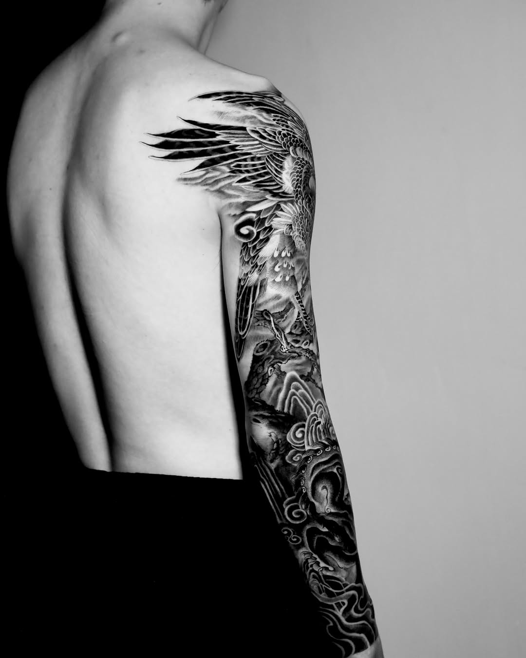 Tattoo by @greedorbs — japanese_irezumi, black_and_grey