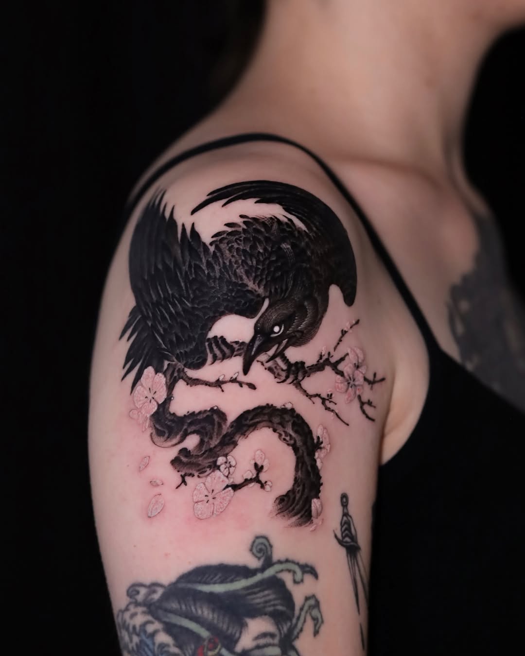 Tattoo by @greedorbs — black_and_grey, japanese_irezumi