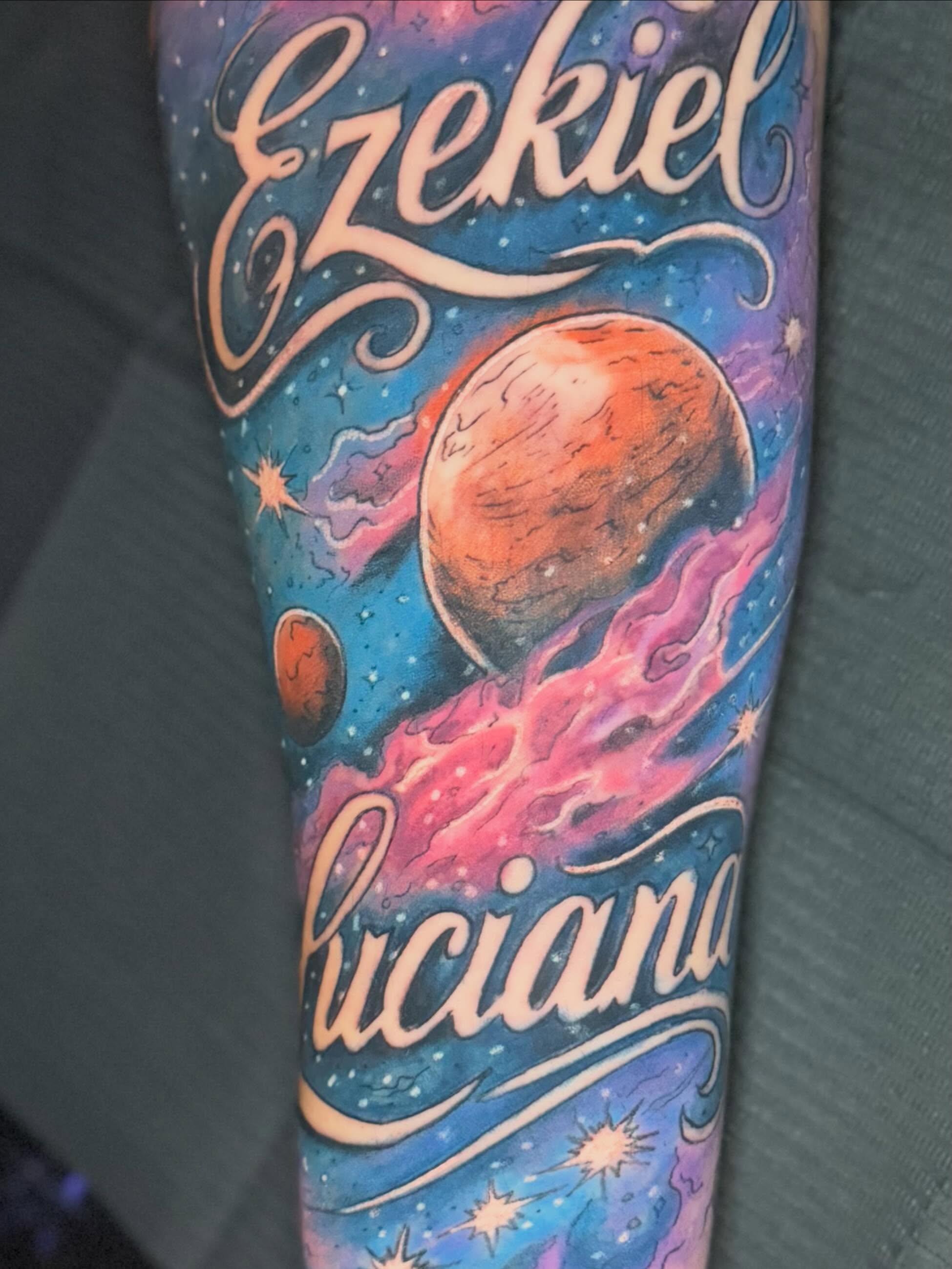 Tattoo by @csupremebluemagic — illustrative, dotwork