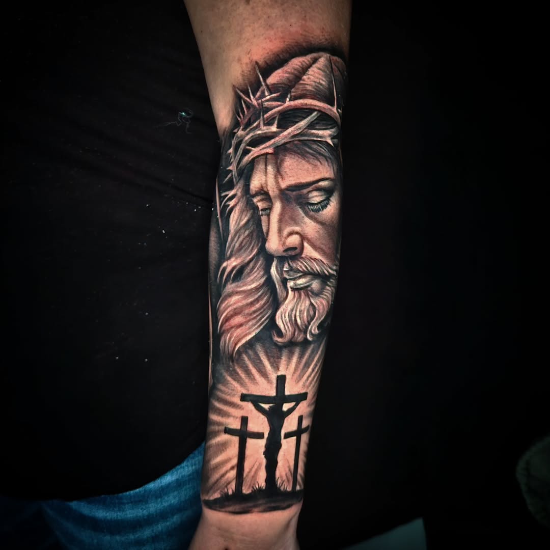 Tattoo by @mikebugenhagentattoos — realism, black_and_grey
