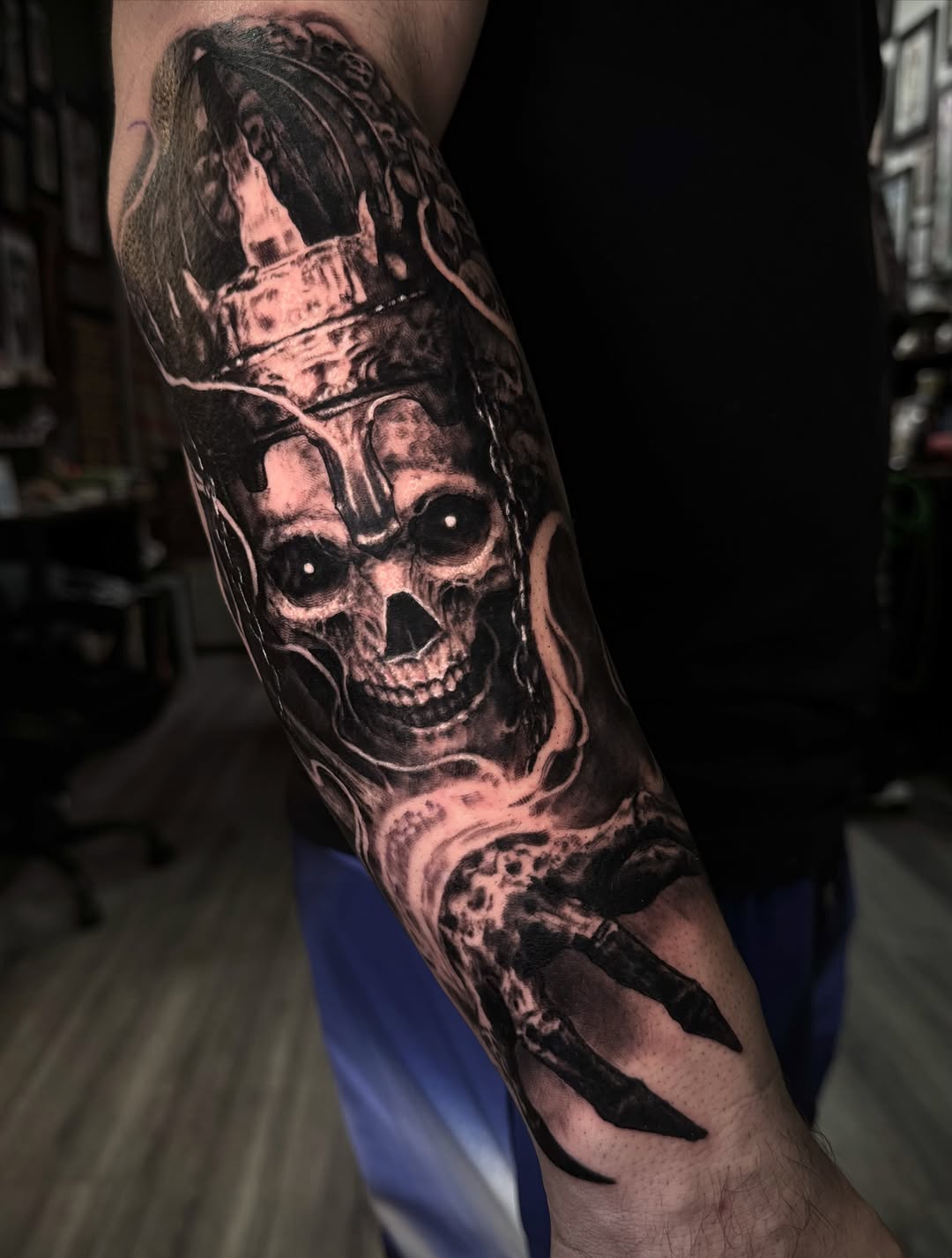 Tattoo by @getchucked13 โ dark_realism, black_and_grey