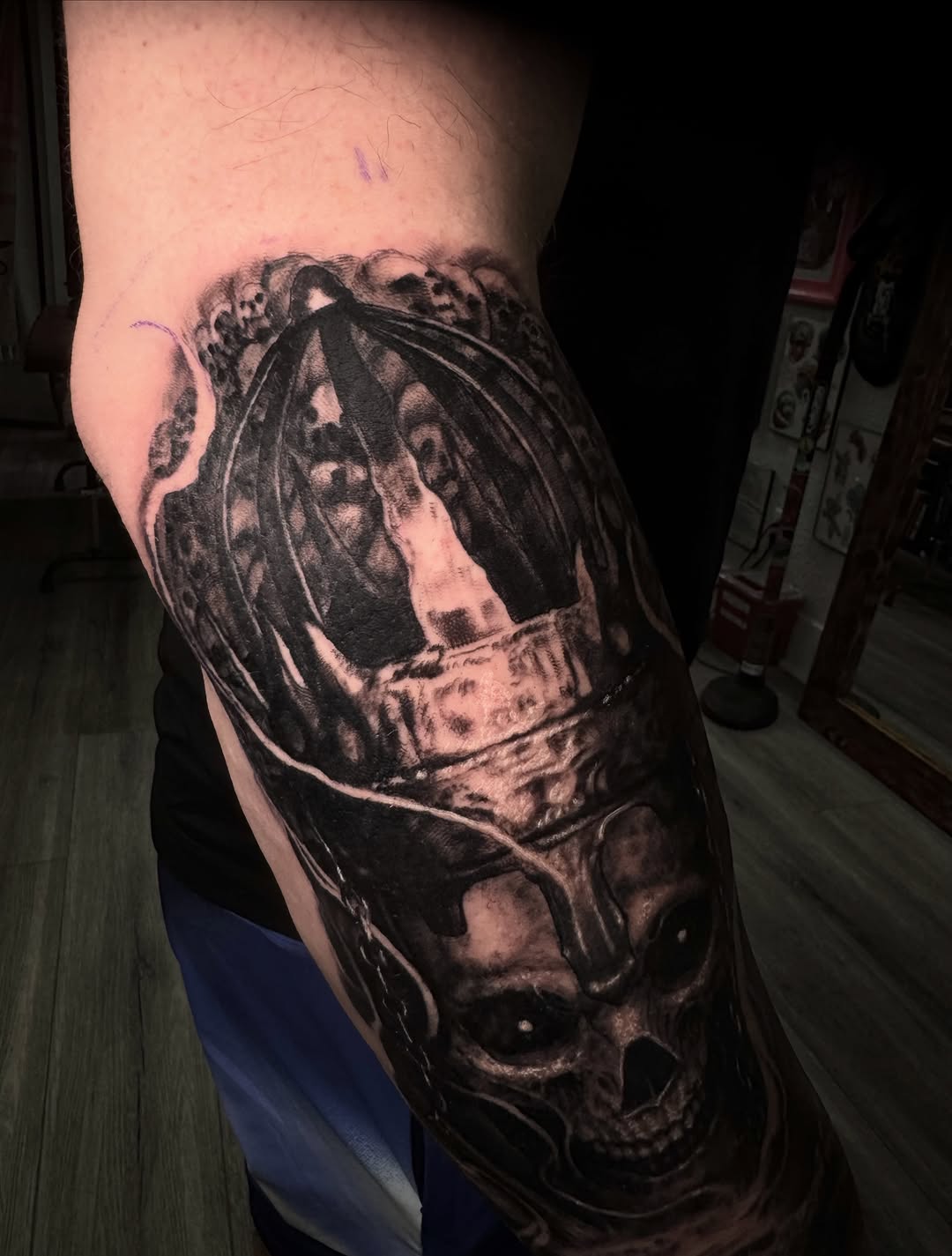 Tattoo by @getchucked13 โ dark_realism, black_and_grey