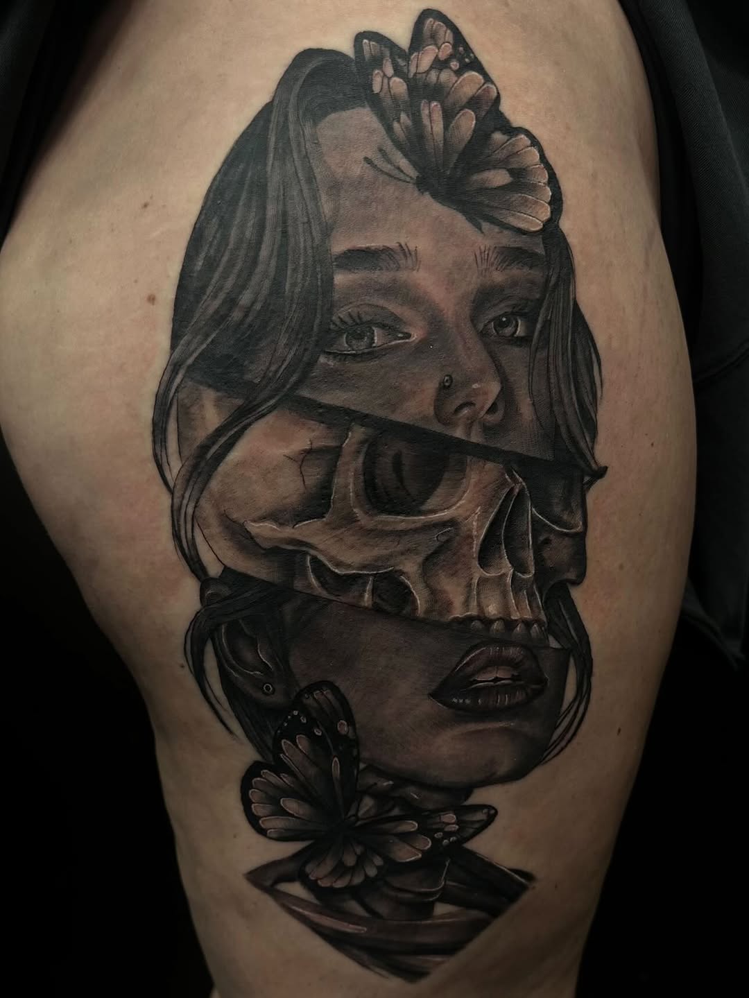 Tattoo by @rockemtatts — black_and_grey, realism