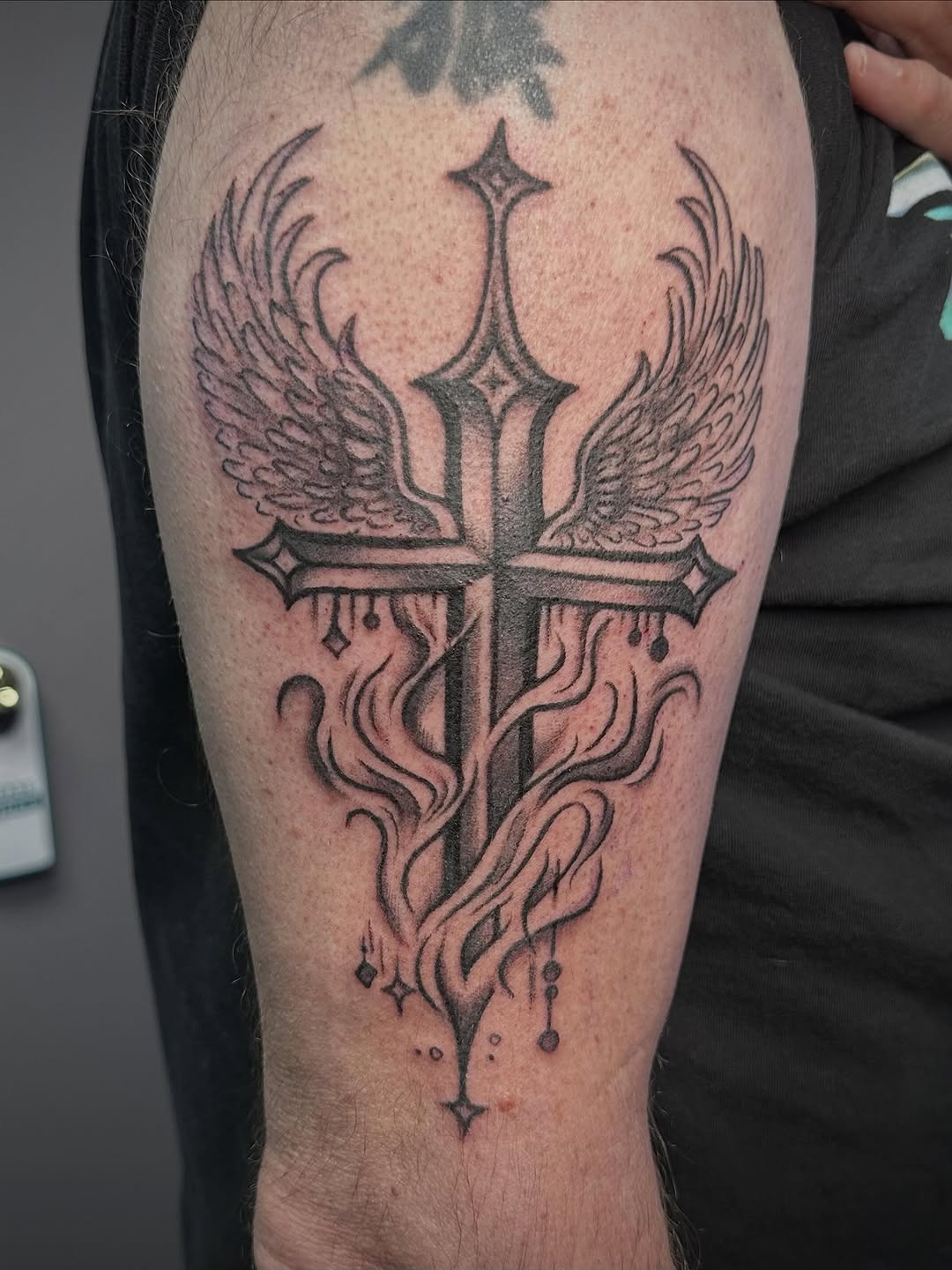 Tattoo by @mikailajean.designs — black_and_grey, ornamental