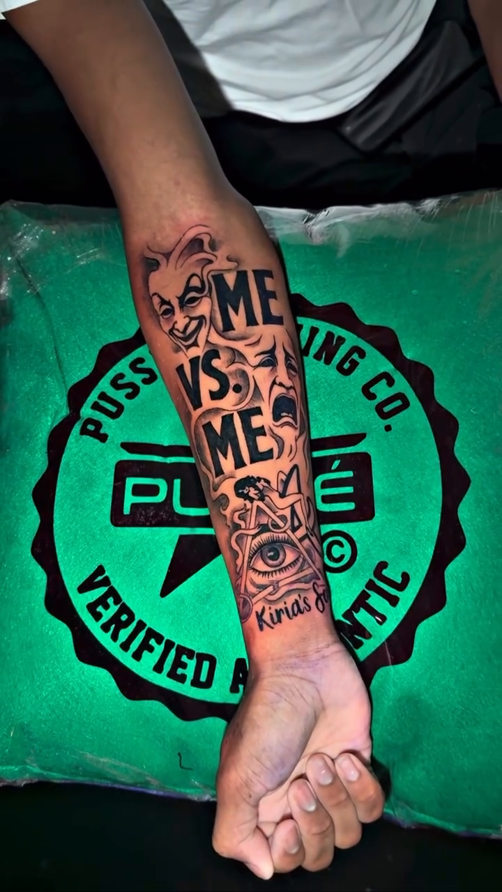 Tattoo by @inkfromtyyland — lettering_script, blackwork