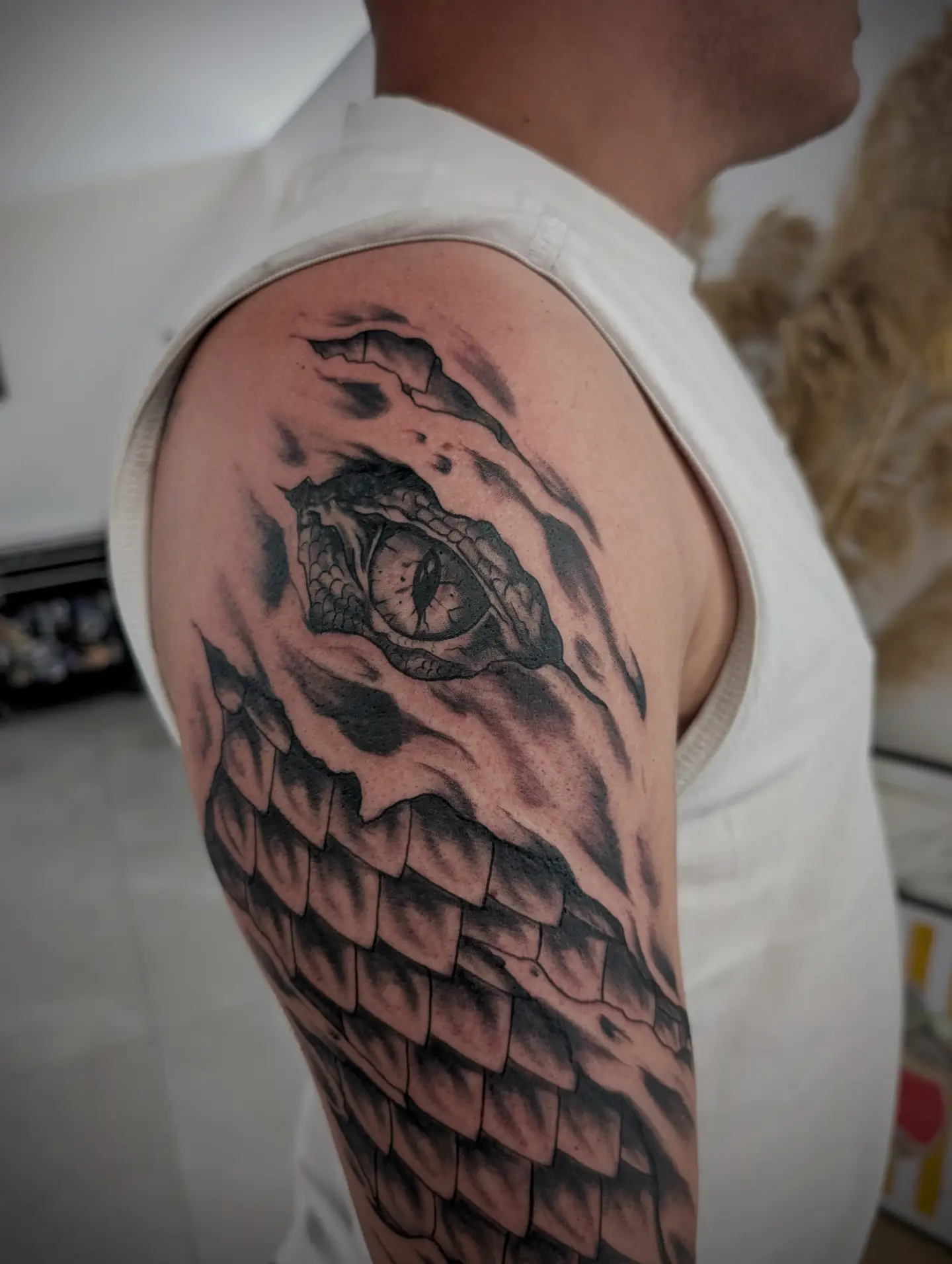 Tattoo by @49tats — black_and_grey, realism