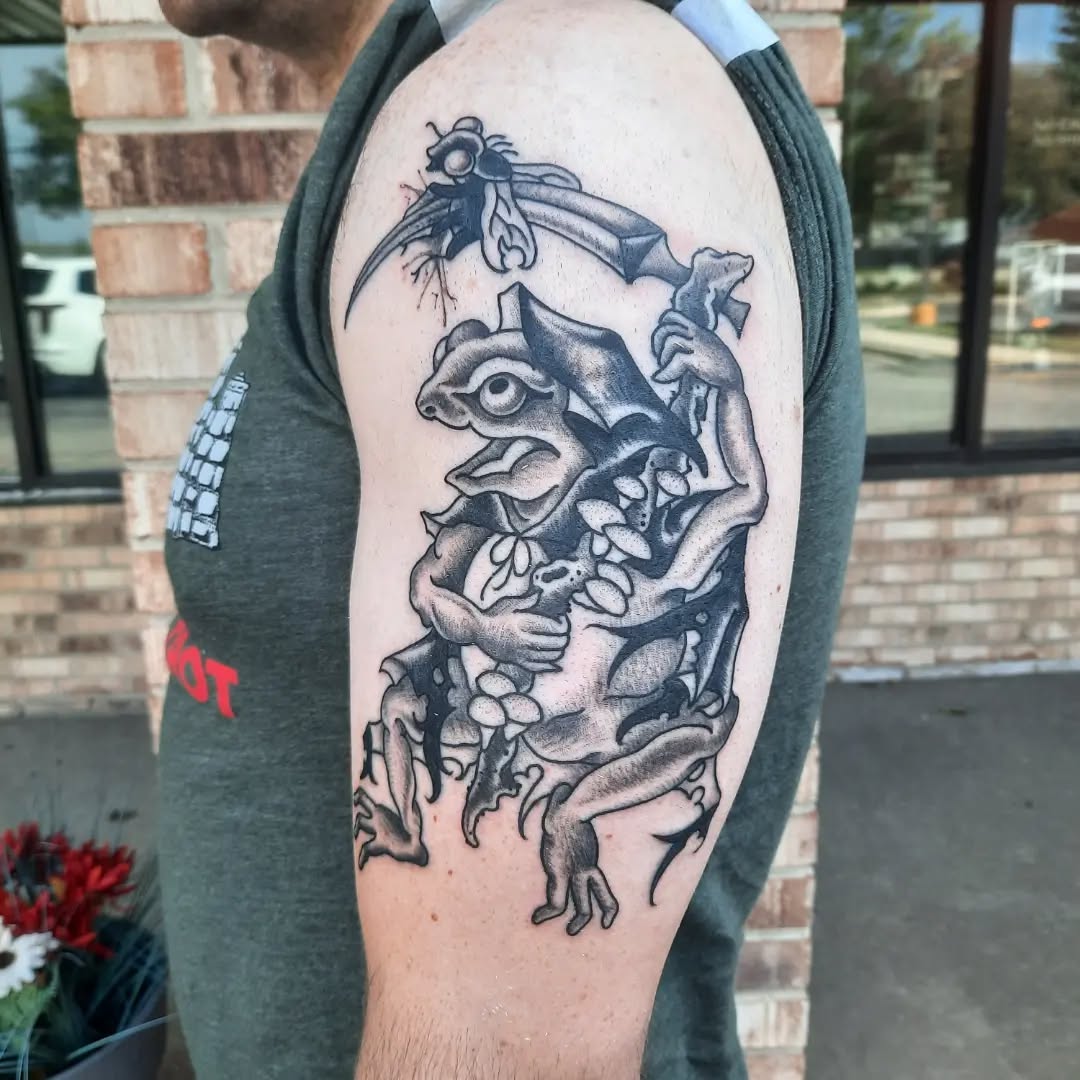 Tattoo by @k8carley_tattoos — black_and_grey, illustrative