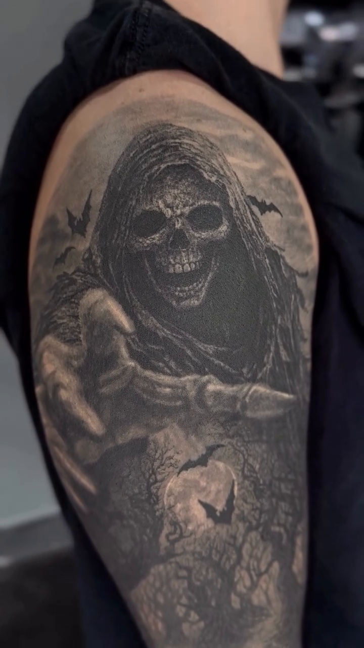 Tattoo by @etgaroak — dark_realism, black_and_grey