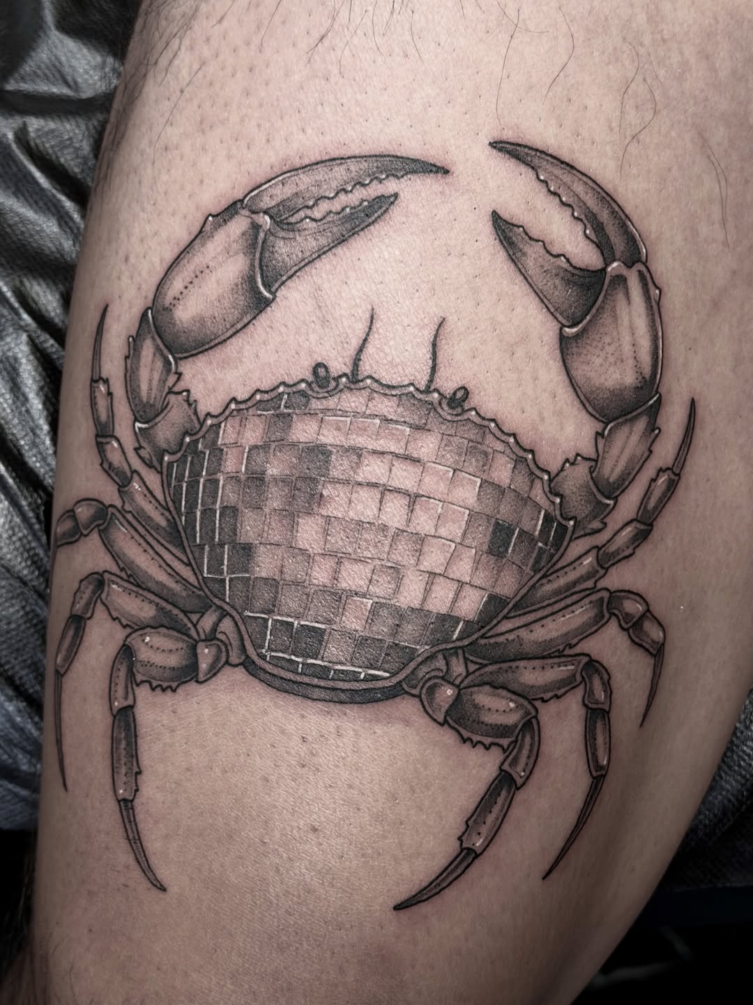 Tattoo by @darkhatchings — black_and_grey, realism
