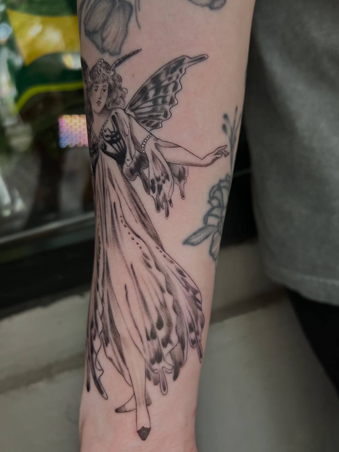 Tattoo by @southpaw.stipple — black_and_grey, realism