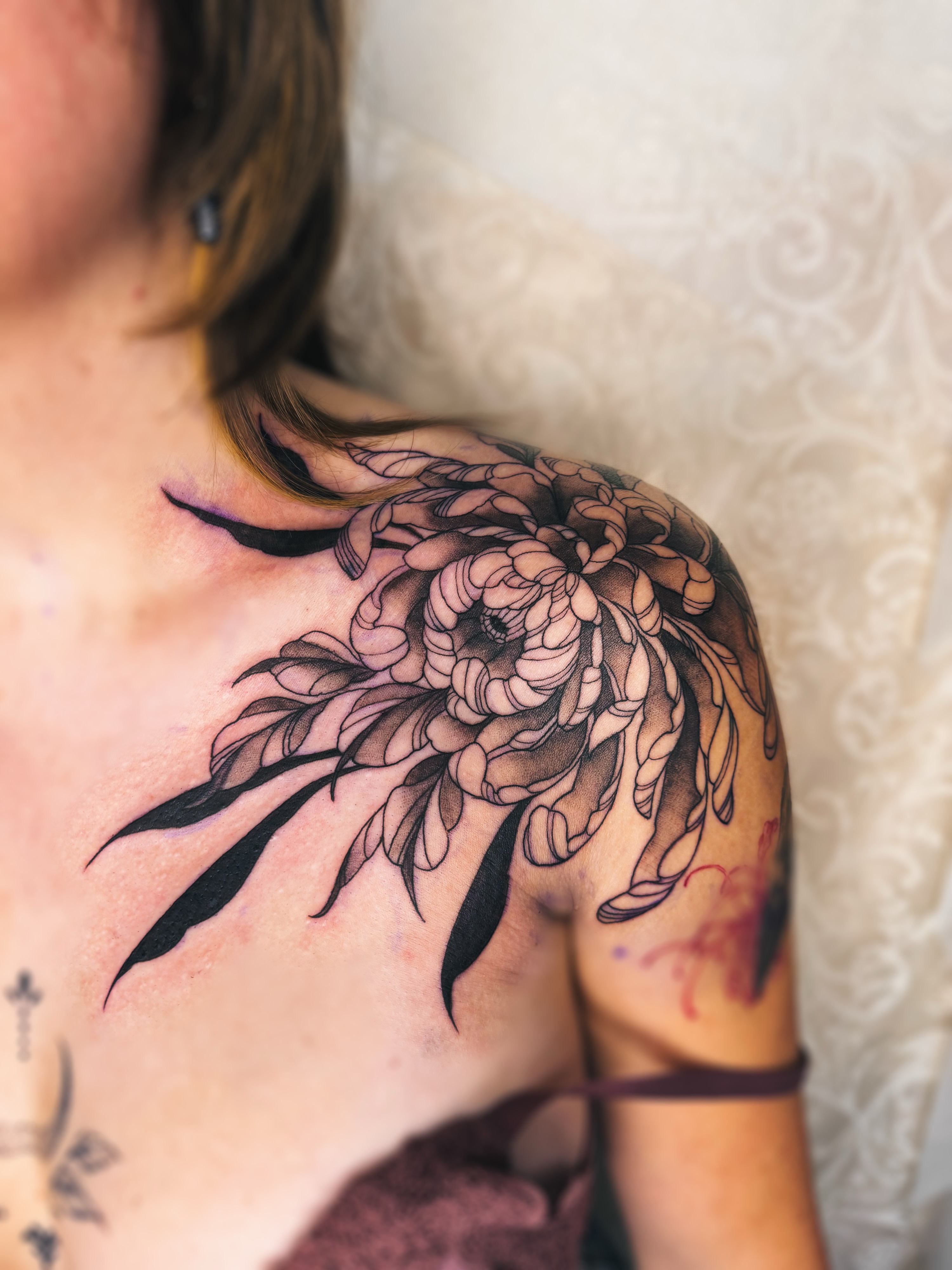 Tattoo by @sombra.miel — black_and_grey