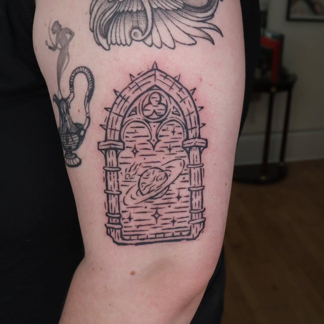 Tattoo by @lipchaktattoo — blackwork, illustrative