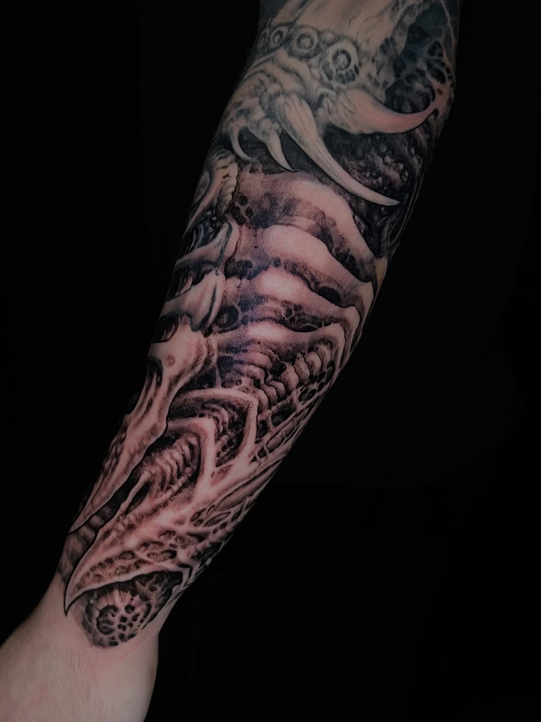 Tattoo by @shainesmithtattoo — dark_realism, black_and_grey