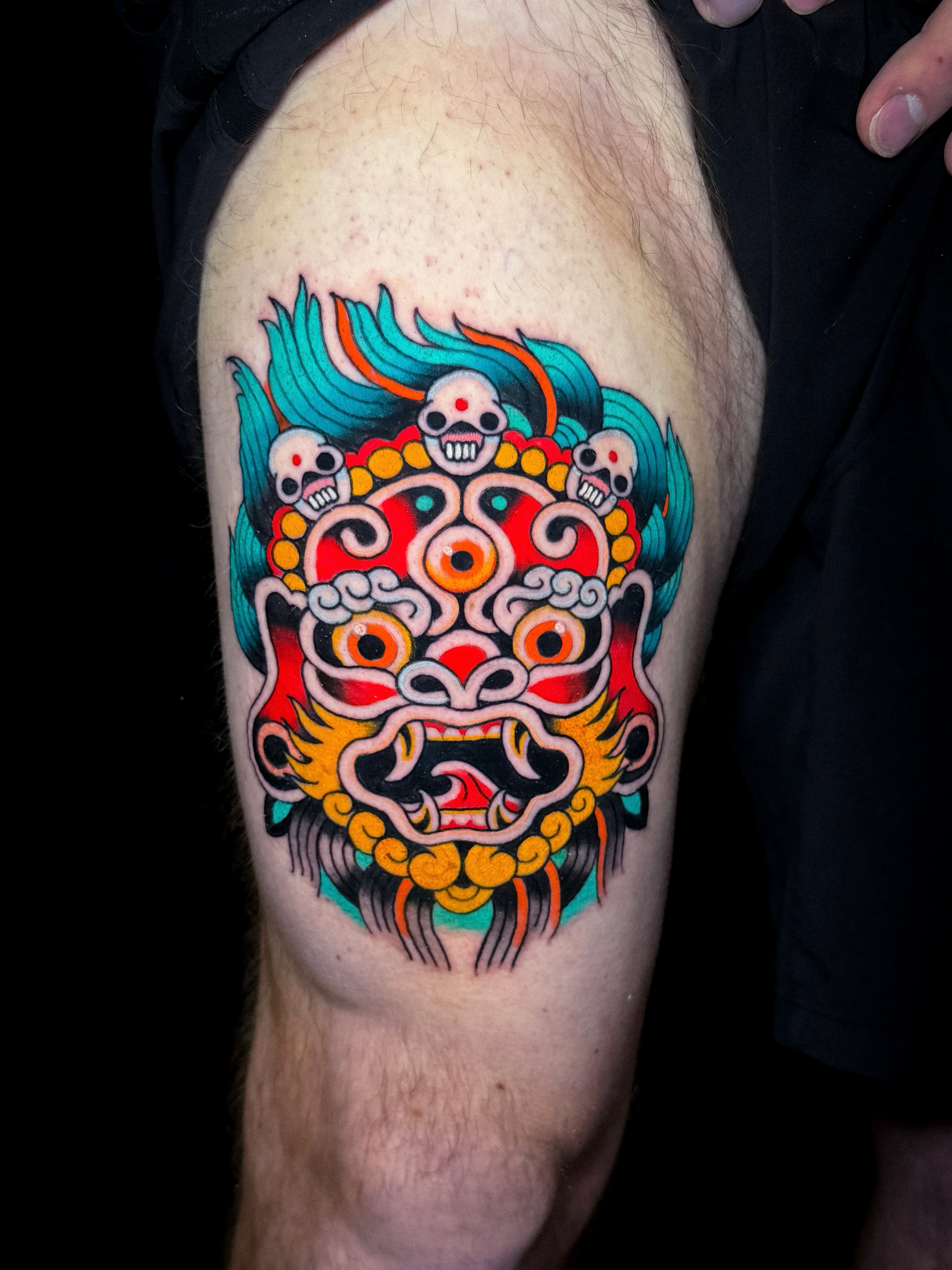 Tattoo by @rogerkampo — american_traditional, dotwork