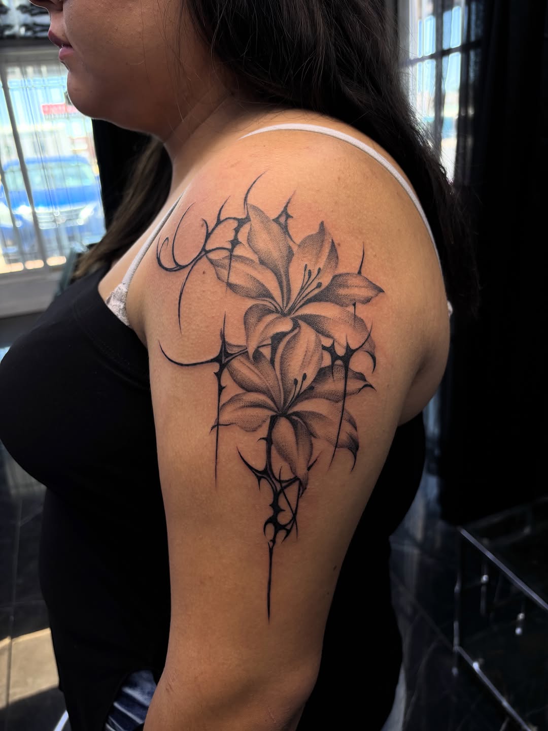 Tattoo by @prettypixieink_ β black_and_grey, ornamental