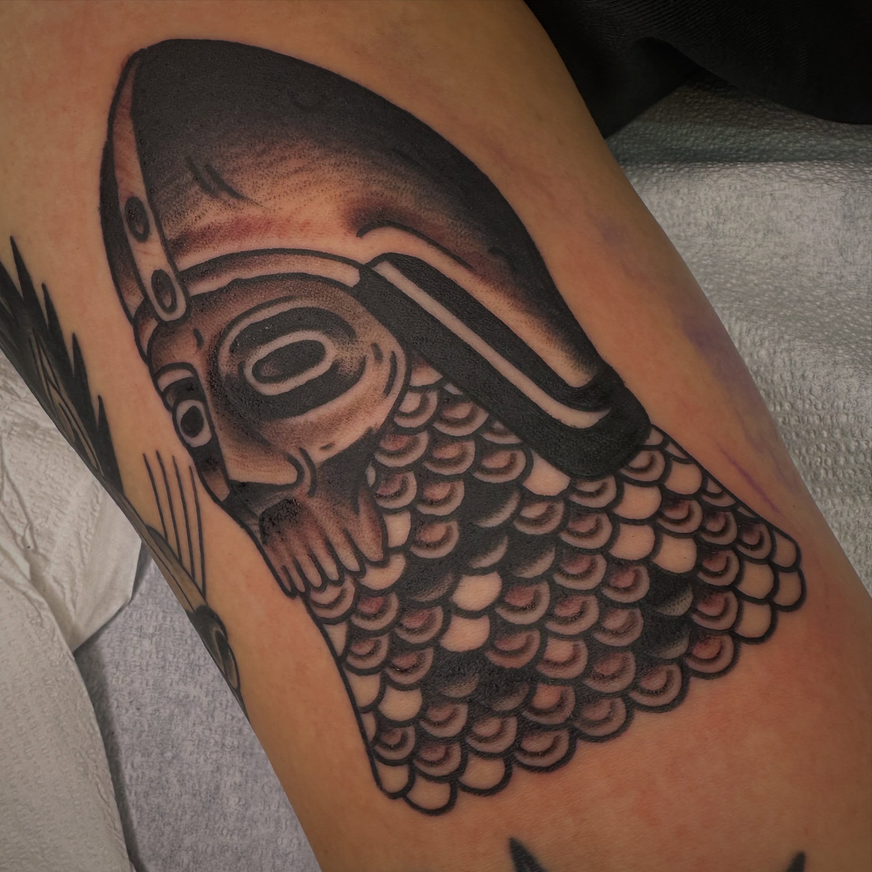 Tattoo by @codydewaldtattooer — black_and_grey