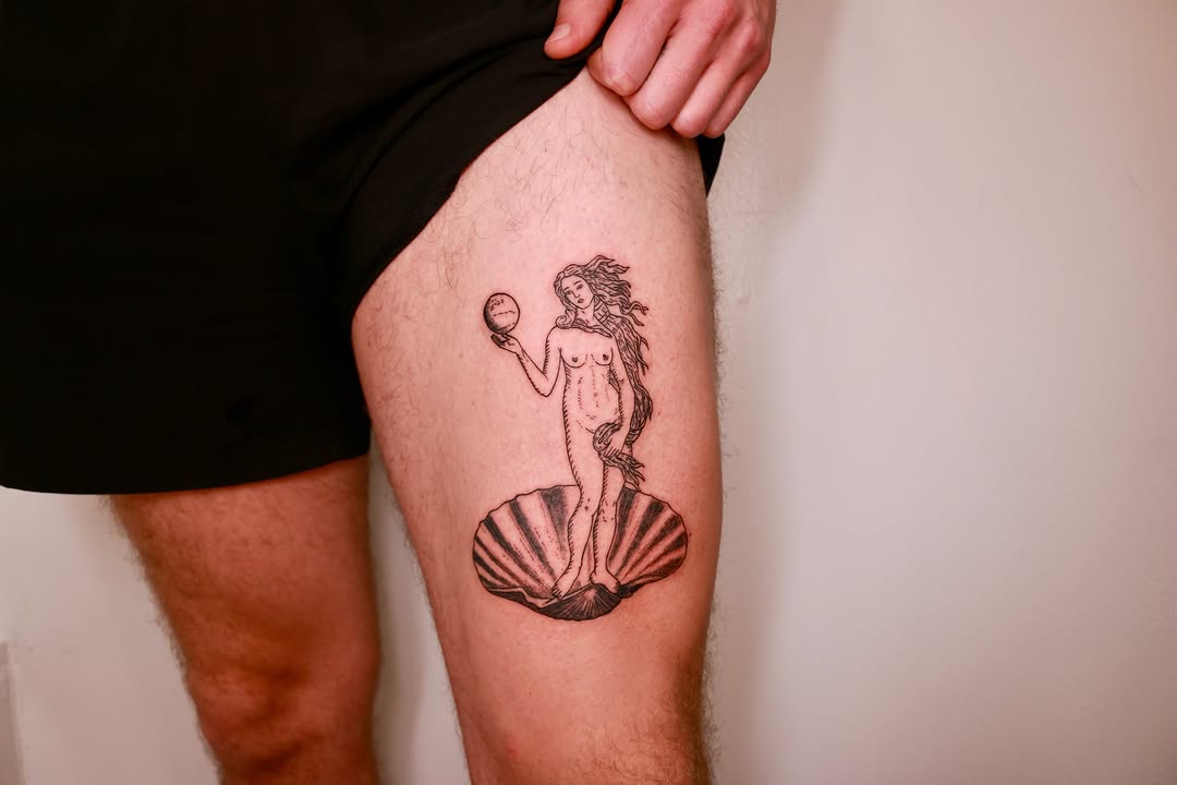 Tattoo by @chickpeatattoos — black_and_grey, realism