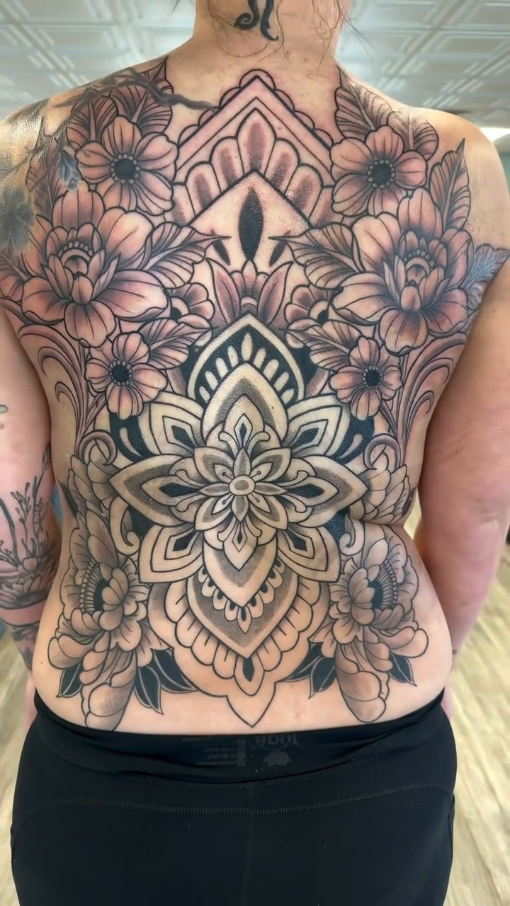 Tattoo by @hannahleetattoos — geometric, dotwork