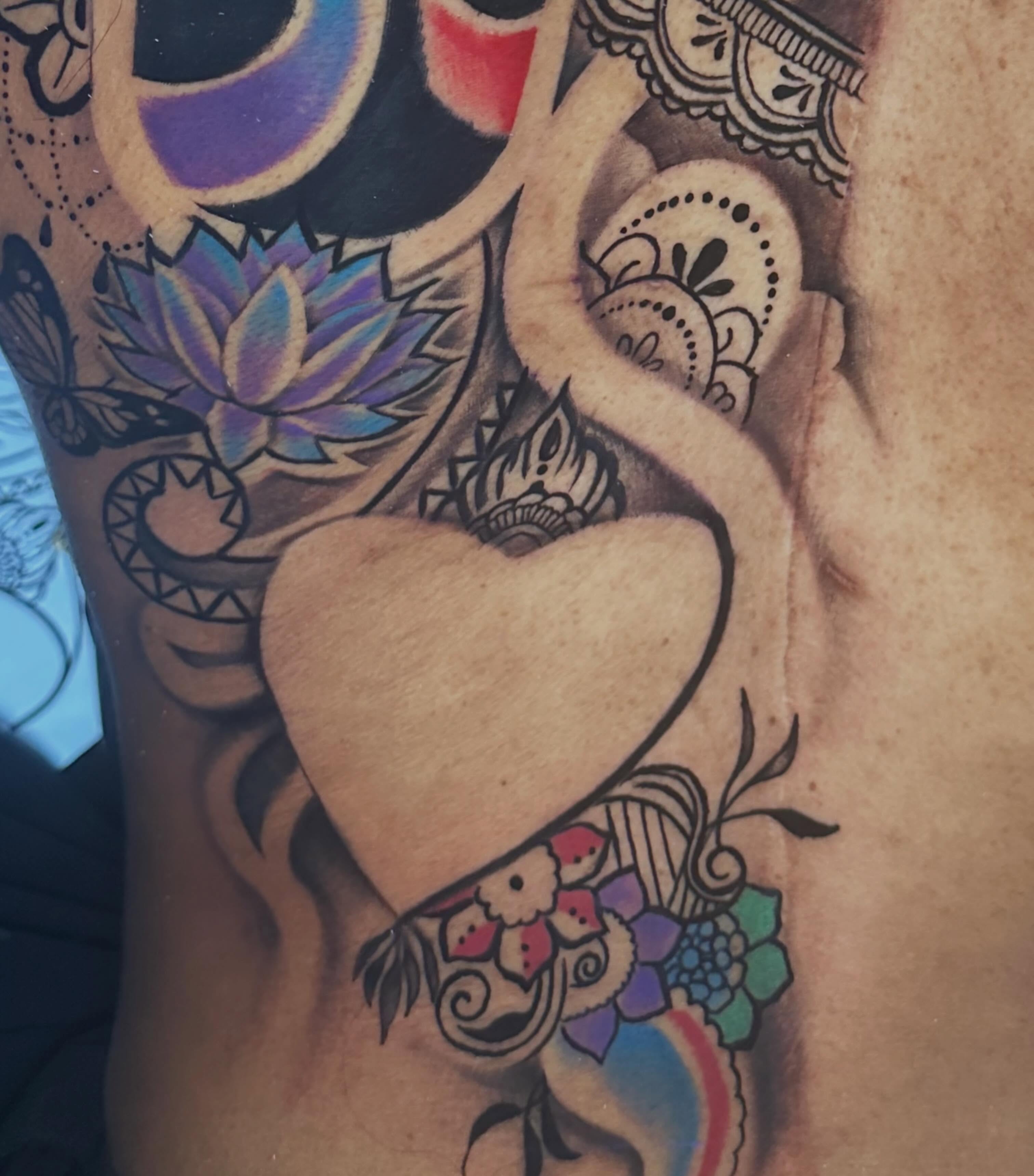 Heart with floral elements American traditional tattoo by I Am Mawlo! Welcome Fellow Mawlonians