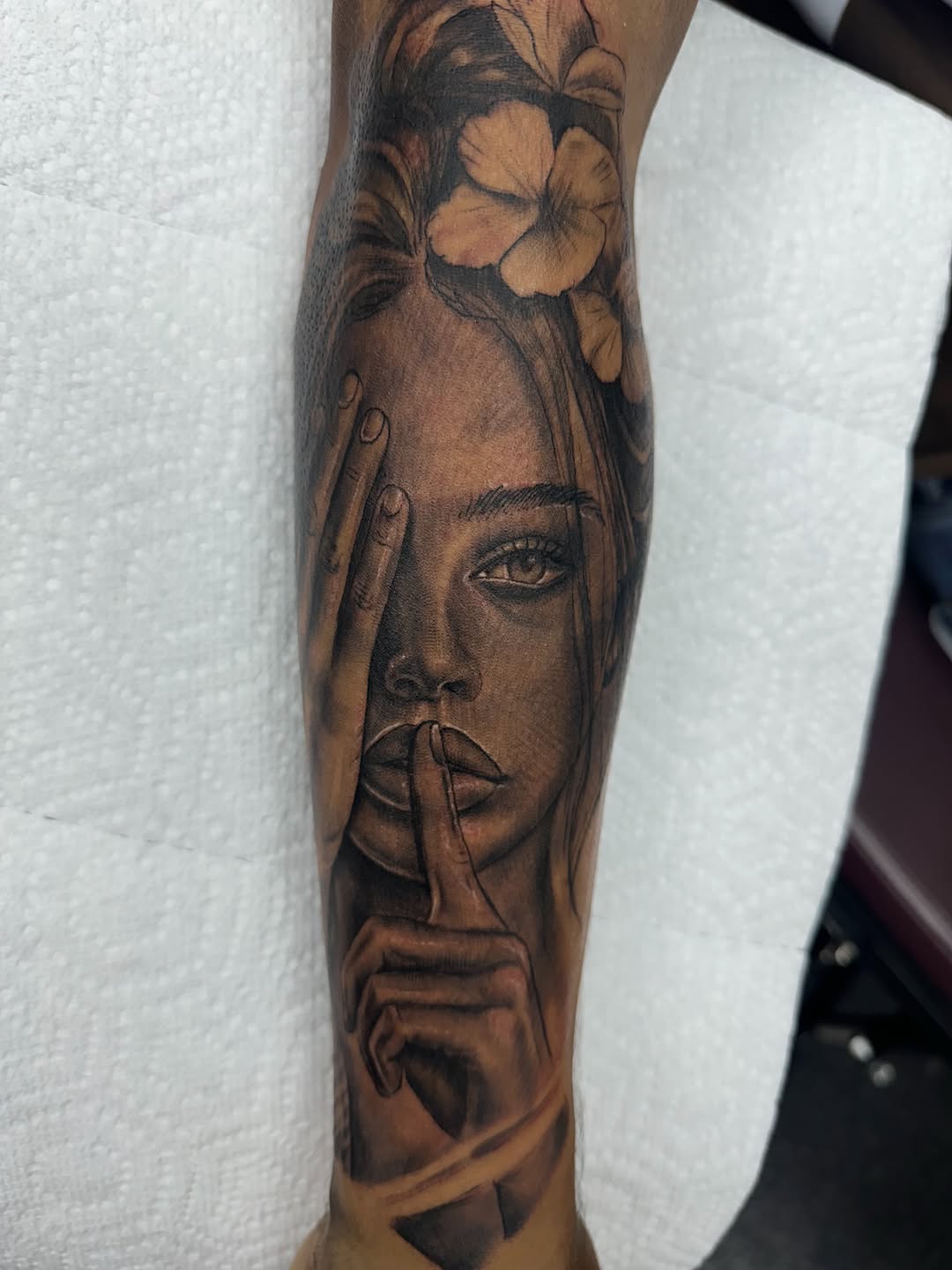 Tattoo by @rockemtatts — black_and_grey, realism