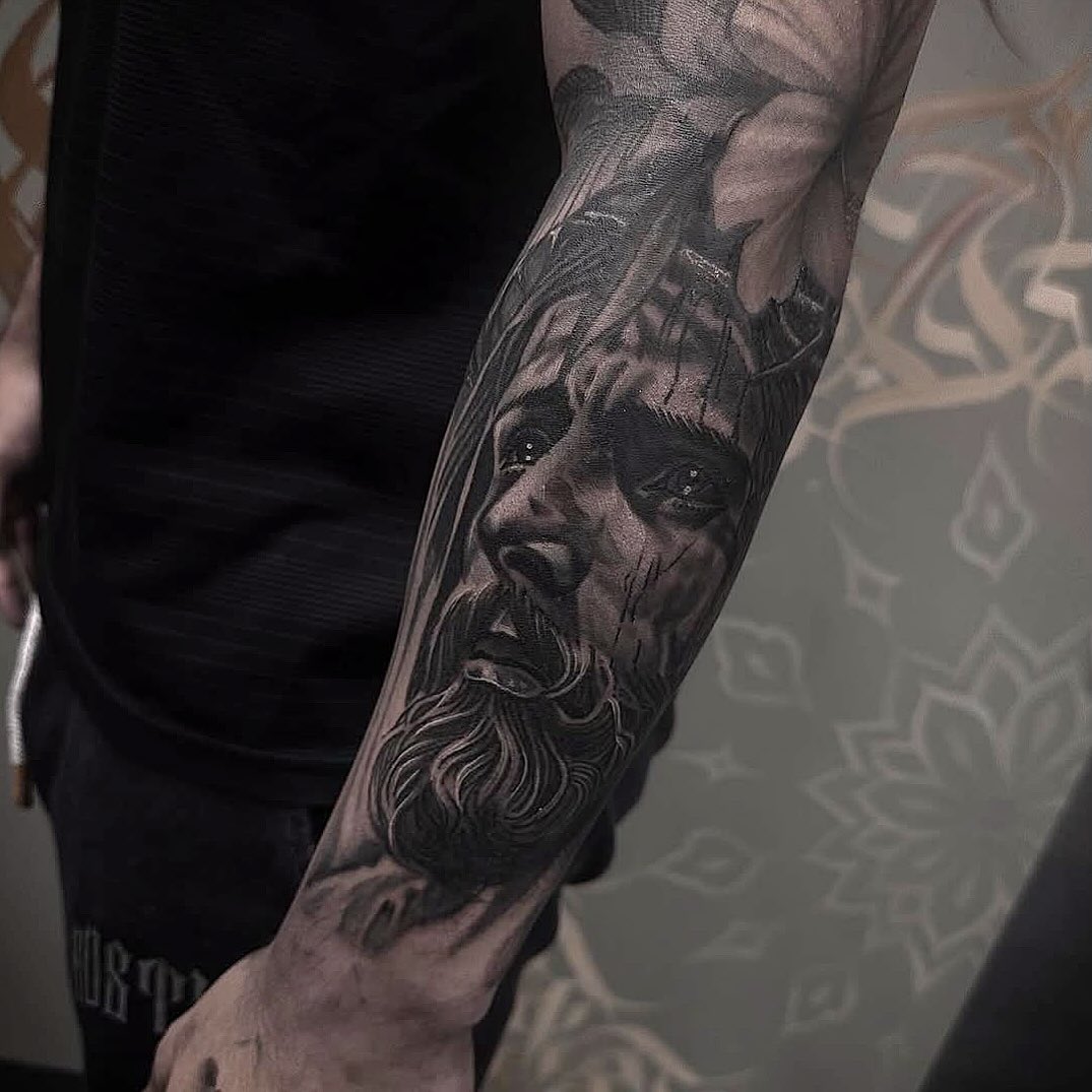 Tattoo by @javierrivera_tattoos — realism, black_and_grey