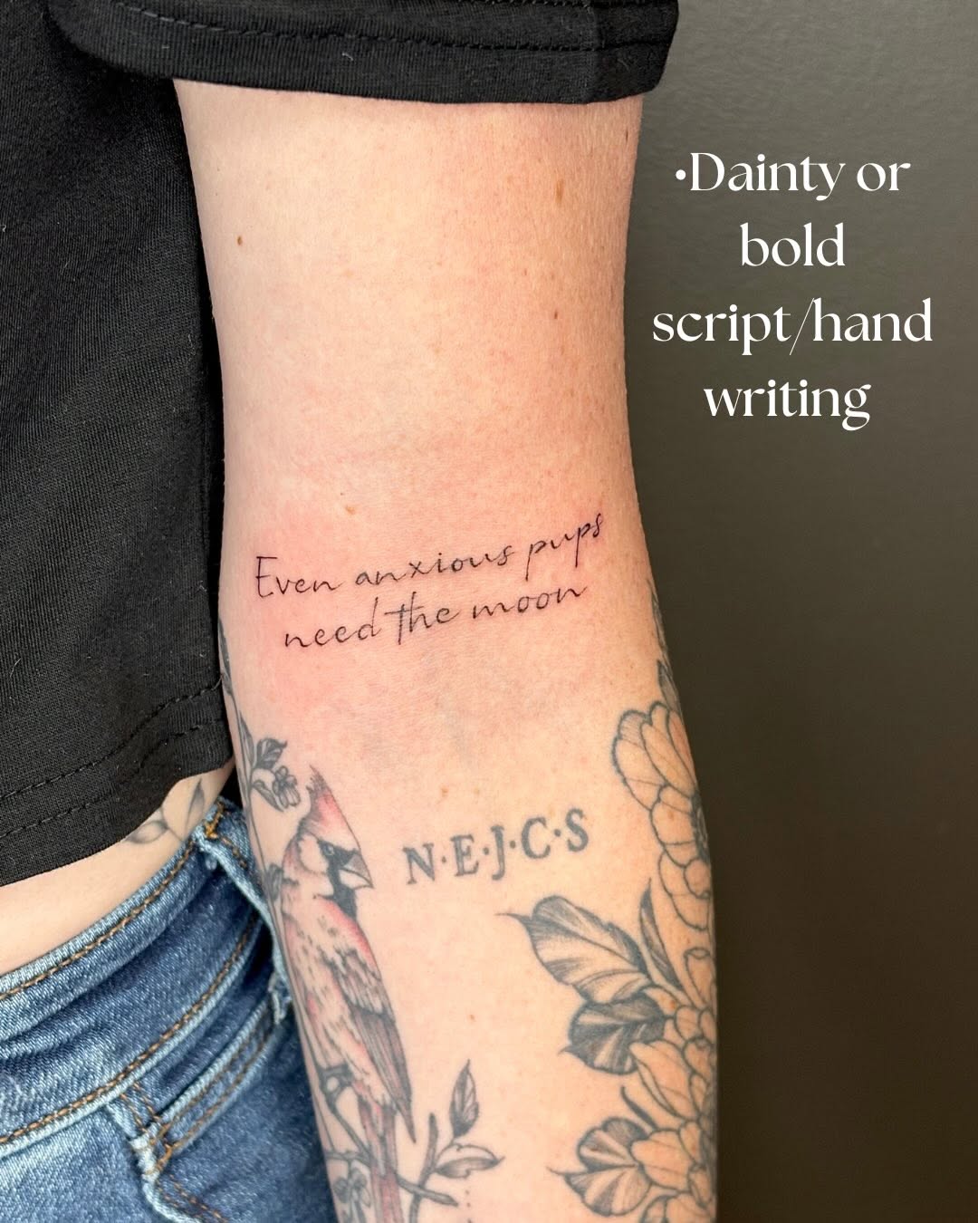 Tattoo by @sidtattoos_ — lettering_script, fine_line