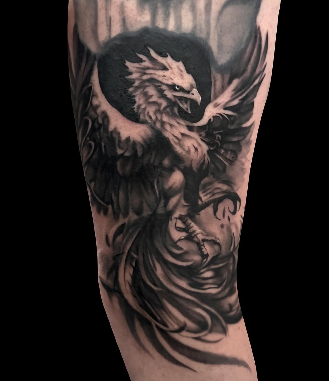 Phoenix realism tattoo on the forearm by Jen Bean, Richmond, Virginia