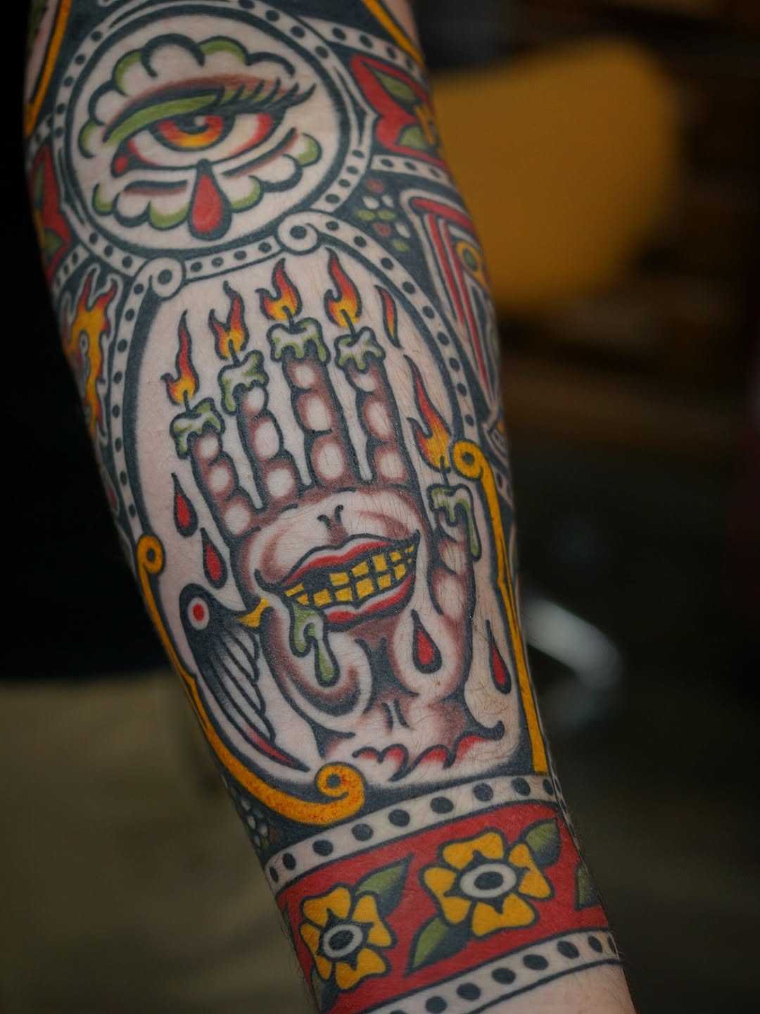 Tattoo by @jonnybearhands — american_traditional, neo_traditional