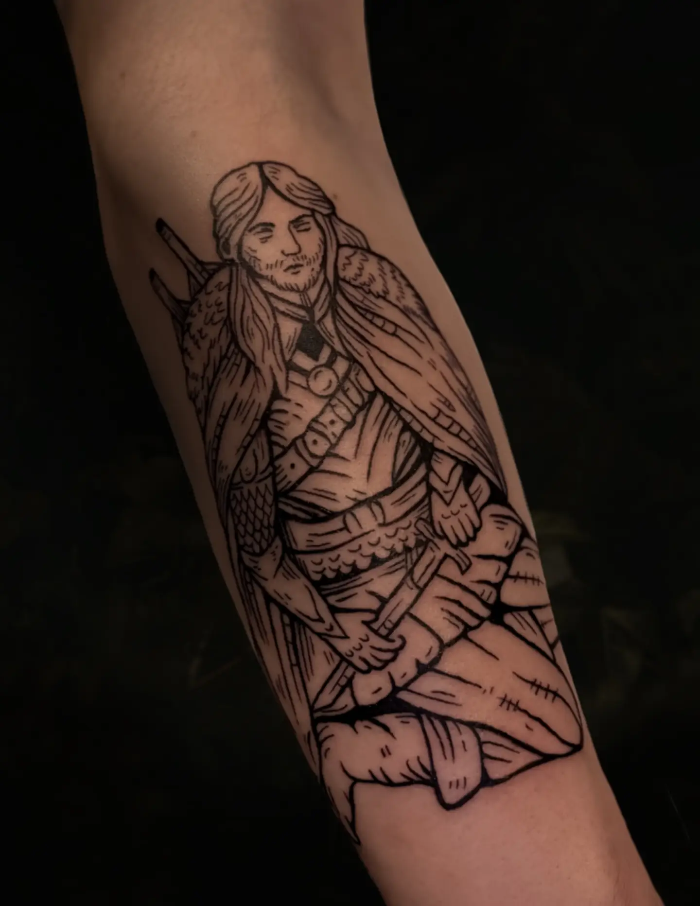 Tattoo by @witchmedic — black_and_grey