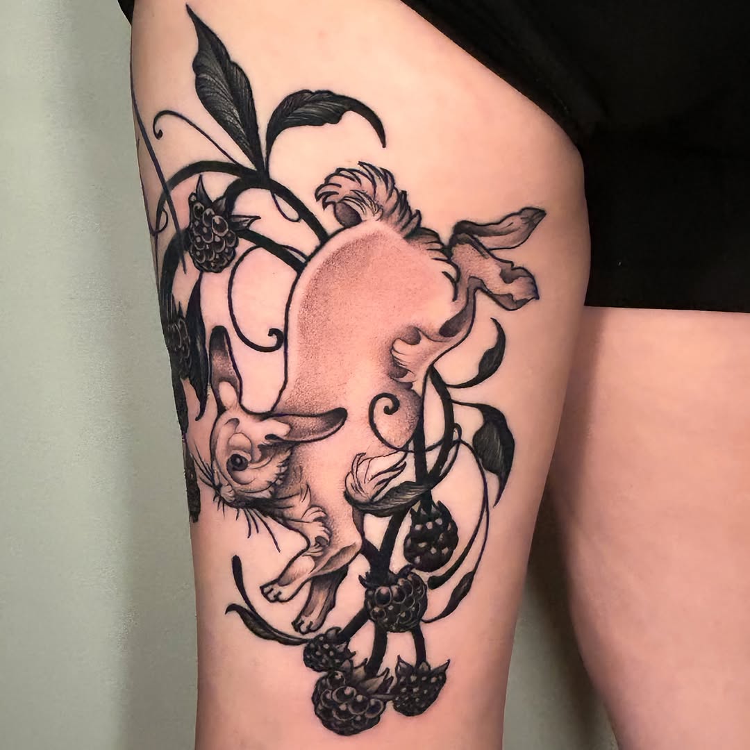 Tattoo by @crystalthornstattoo — black_and_grey, realism