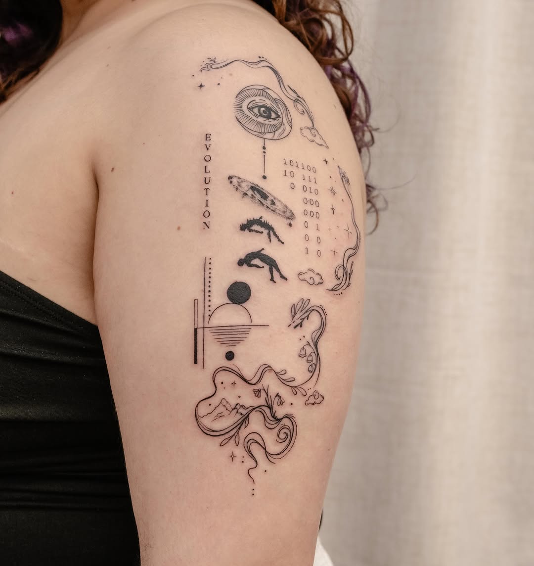 Tattoo by @koko.inker.houston — fine_line, illustrative