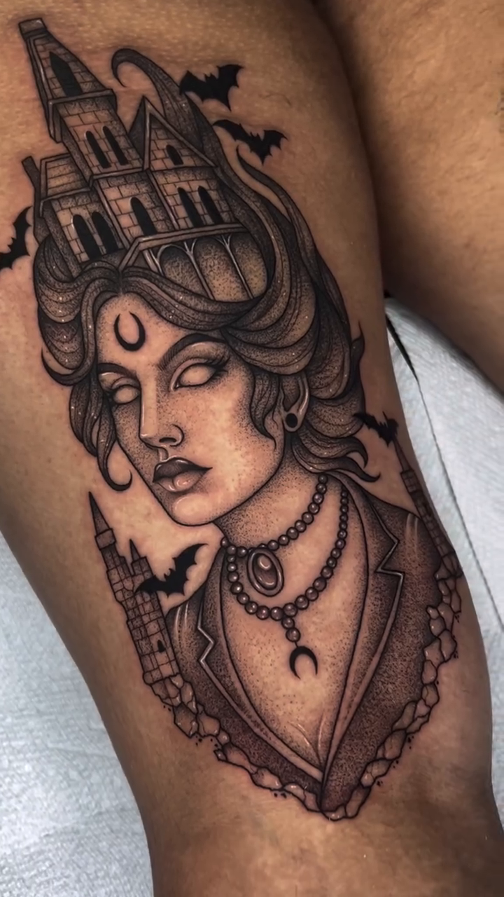 Tattoo by @brii.fletchtattoos β dark_realism, black_and_grey