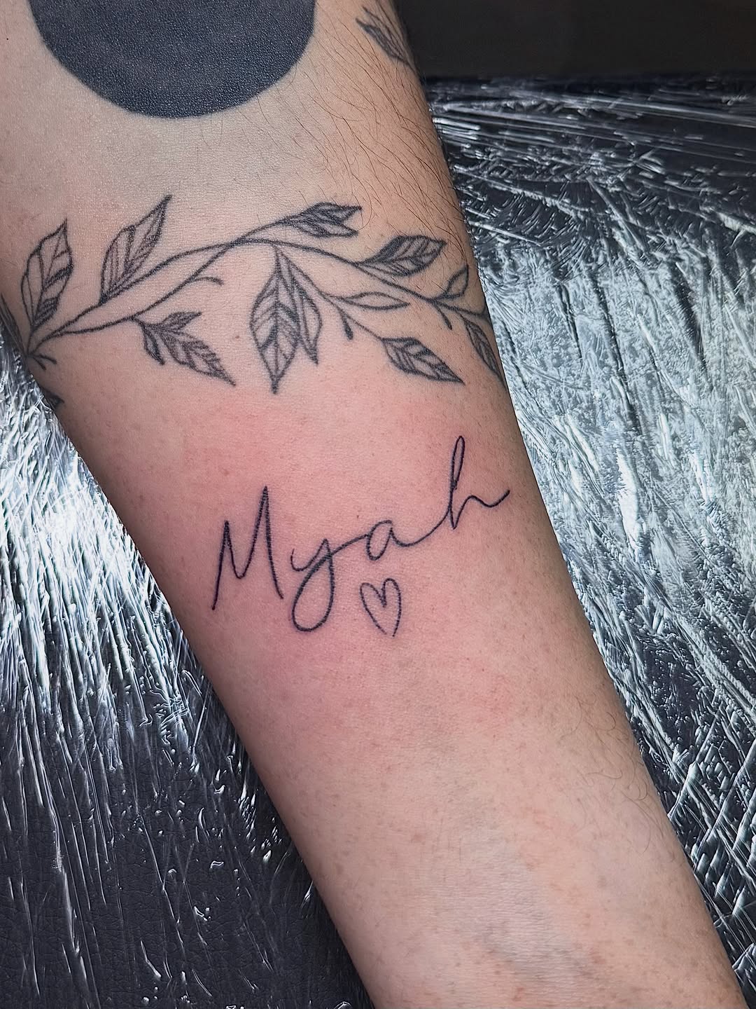 Tattoo by @coreychav.tattoos β lettering_script, fine_line