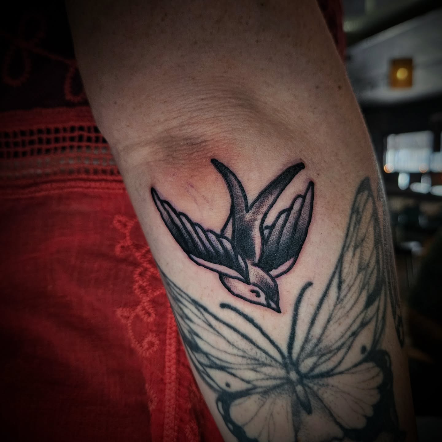 Tattoo by @celinaward — american_traditional, black_and_grey