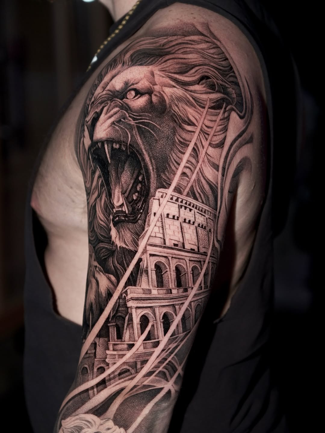 Tattoo by @_escobart — realism, black_and_grey