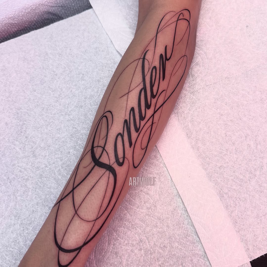 Tattoo by @artwolf β lettering_script