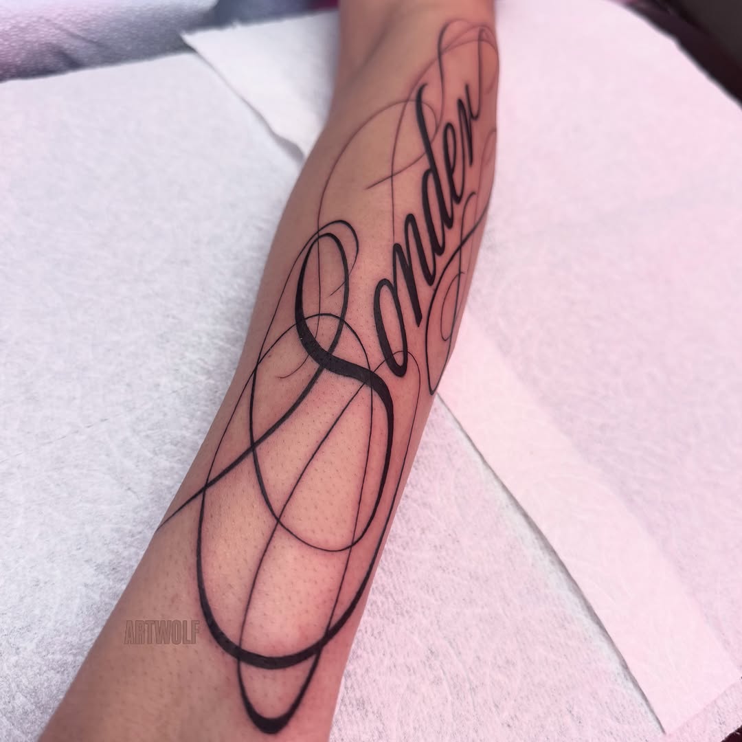 Tattoo by @artwolf β lettering_script