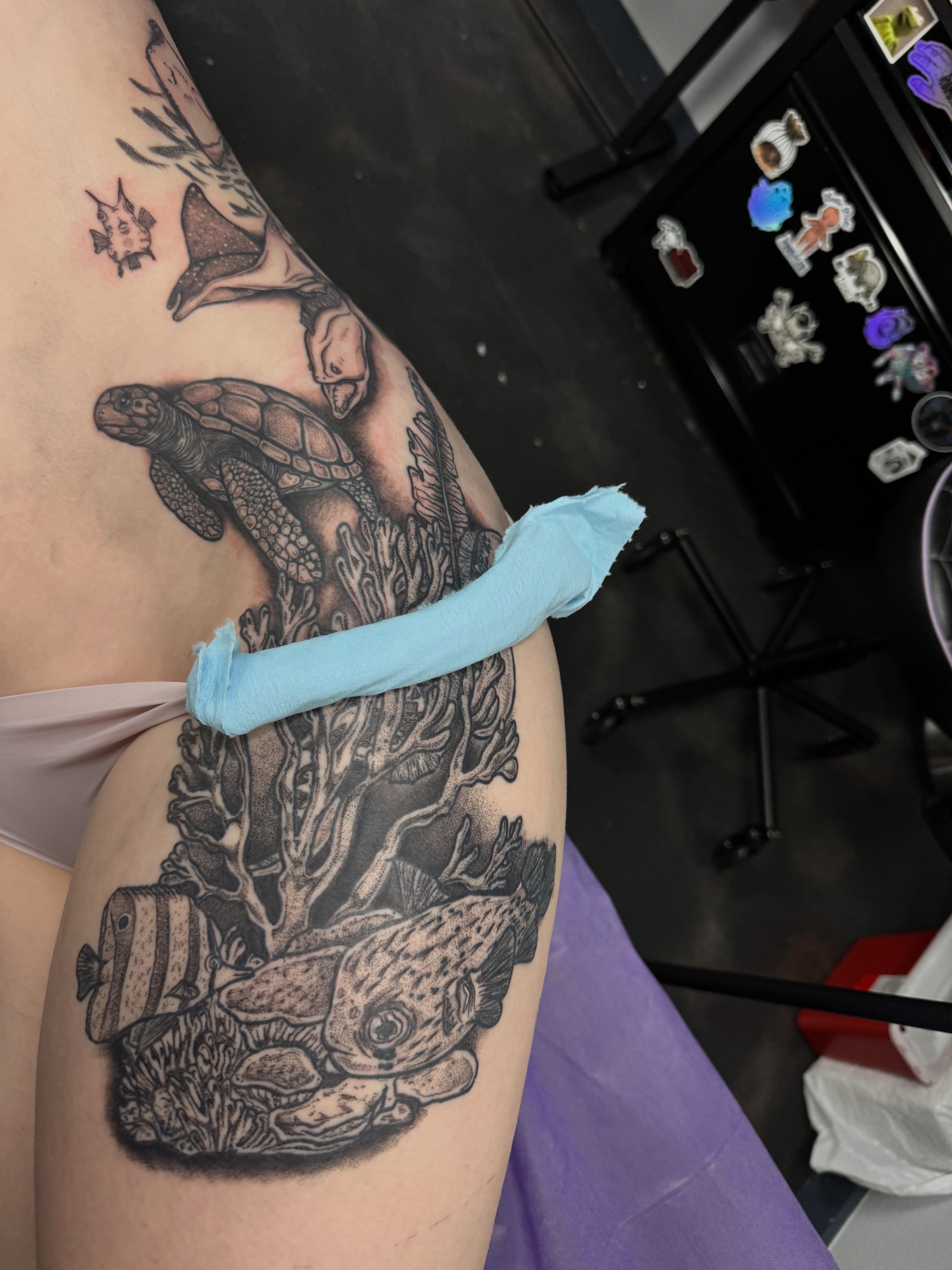 Tattoo by @feralfawntattoo — black_and_grey, realism