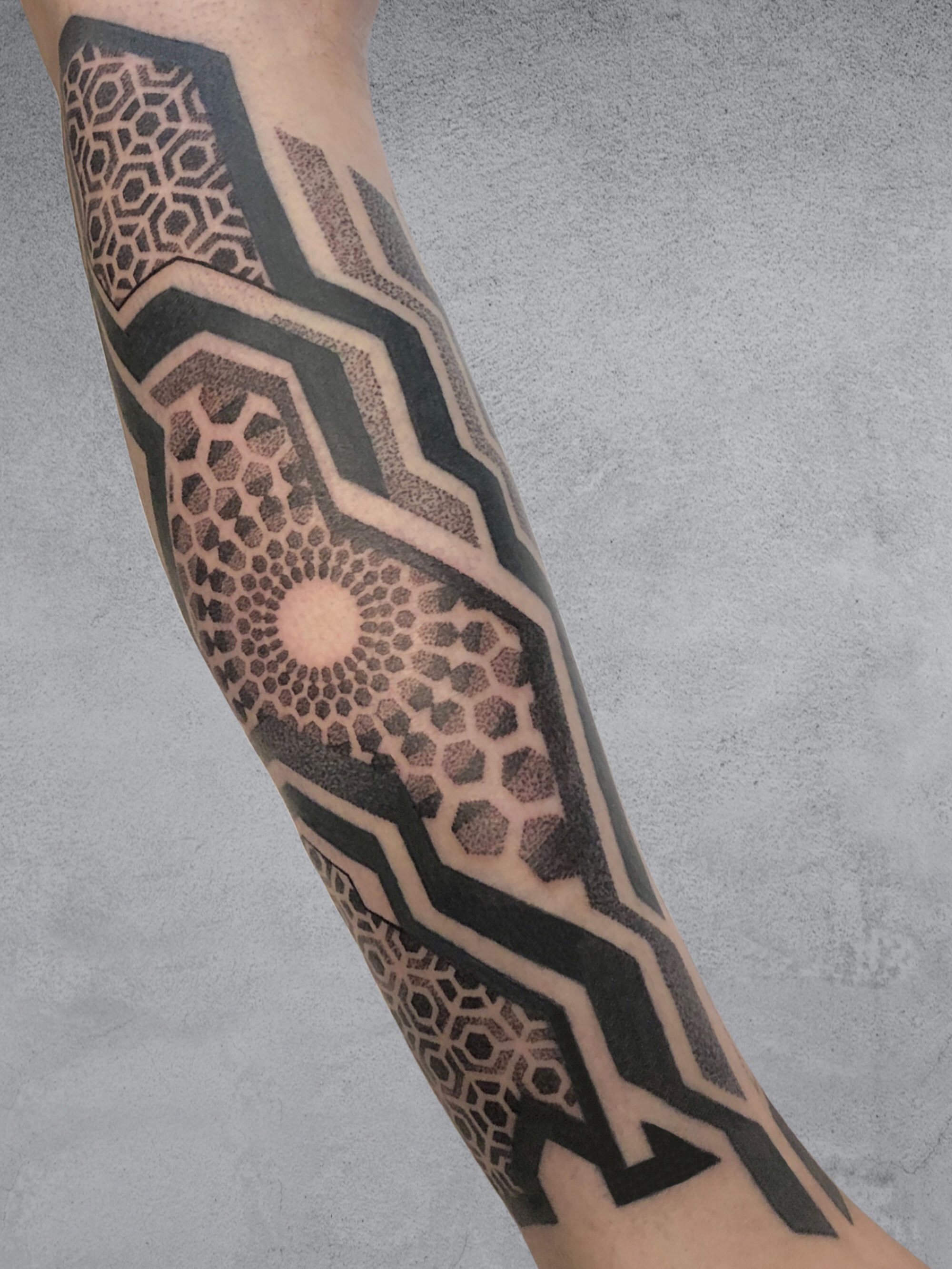 Tattoo by @setharcane — dotwork, geometric