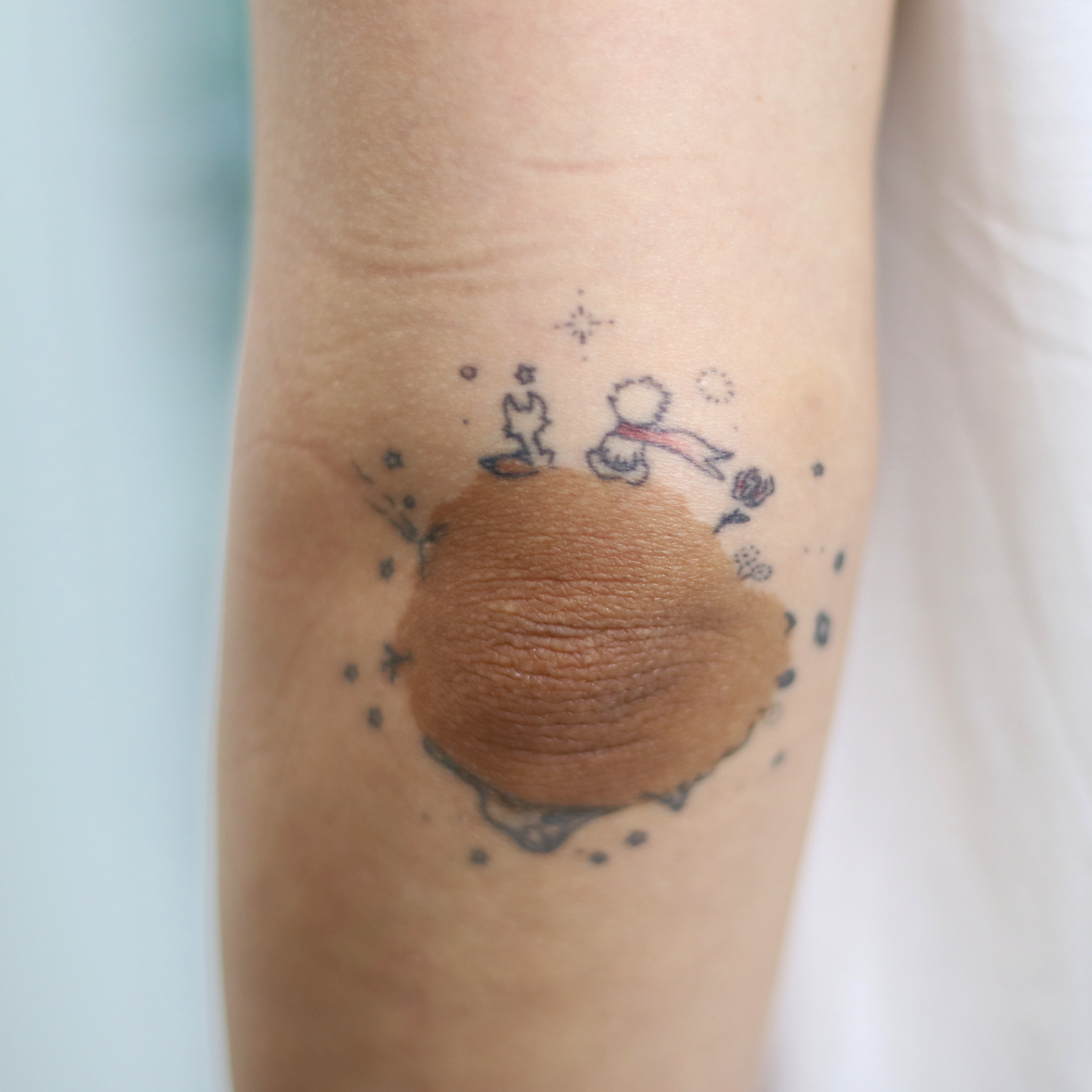 Tattoo by @wittybutton_tattoo — dotwork, anime