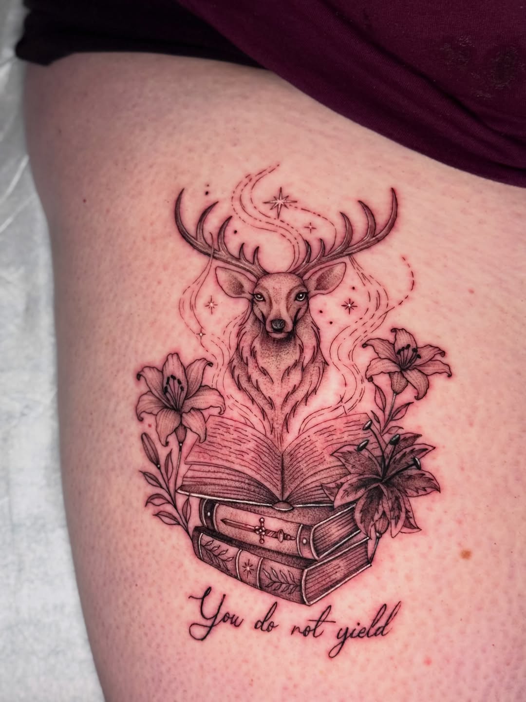 Tattoo by @chris_tatt2_dascenzo_ — illustrative, lettering_script