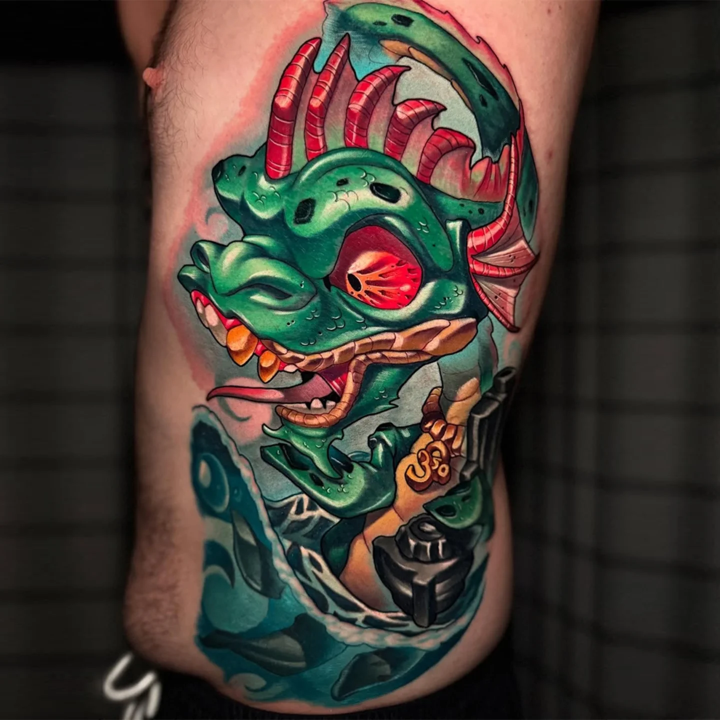 Tattoo by @bigtattykayne — american_traditional, dotwork