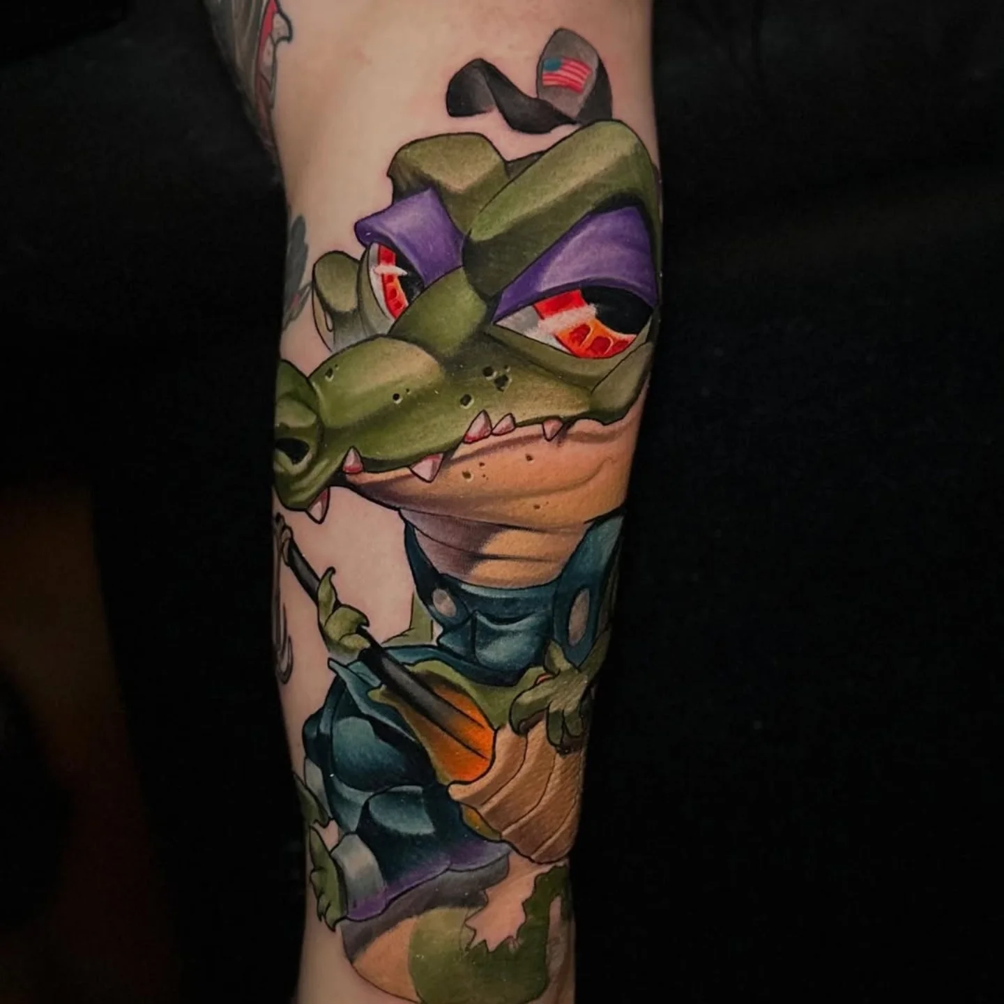 Alligator realism tattoo on the forearm by BigTatty Kayne
