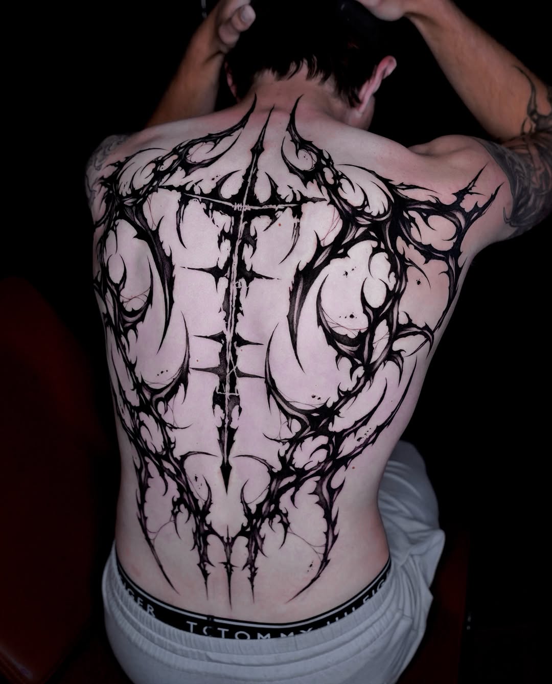 Tattoo by @kim9ang — blackwork, trash_polka