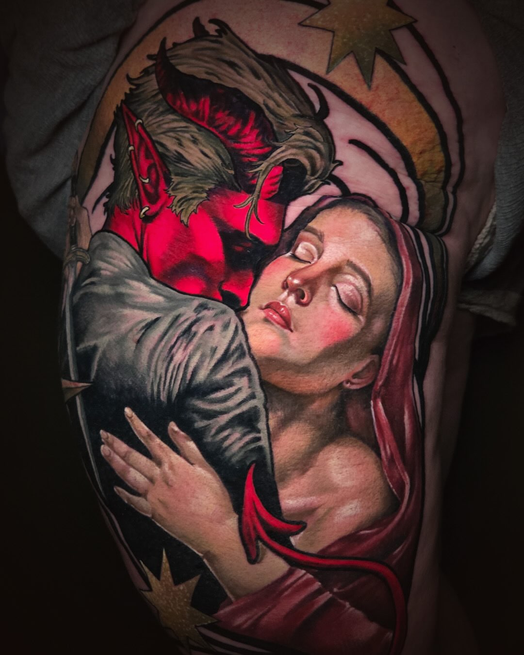 Tattoo by @rowdyroosterink โ realism, dark_realism