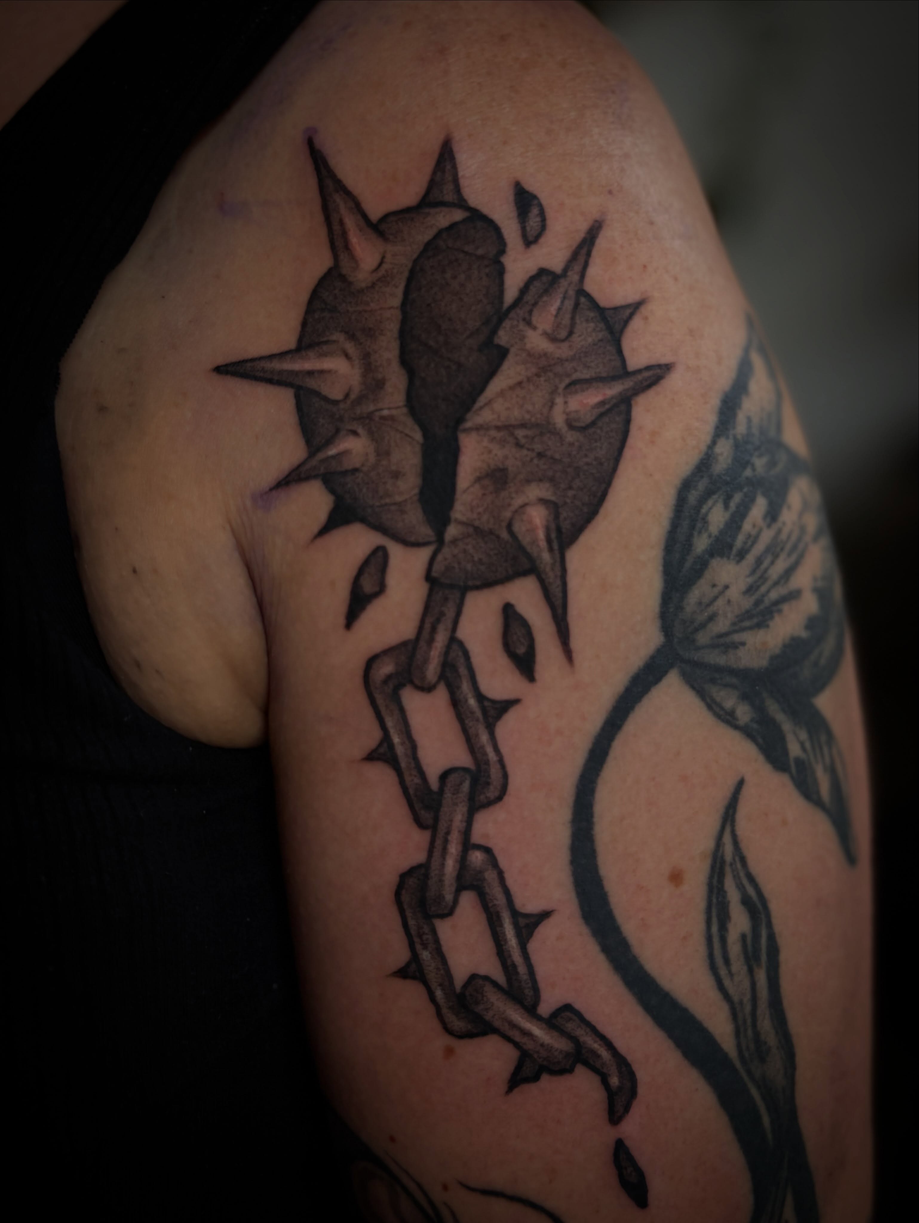 Tattoo by @seanbaldwintattoos — black_and_grey